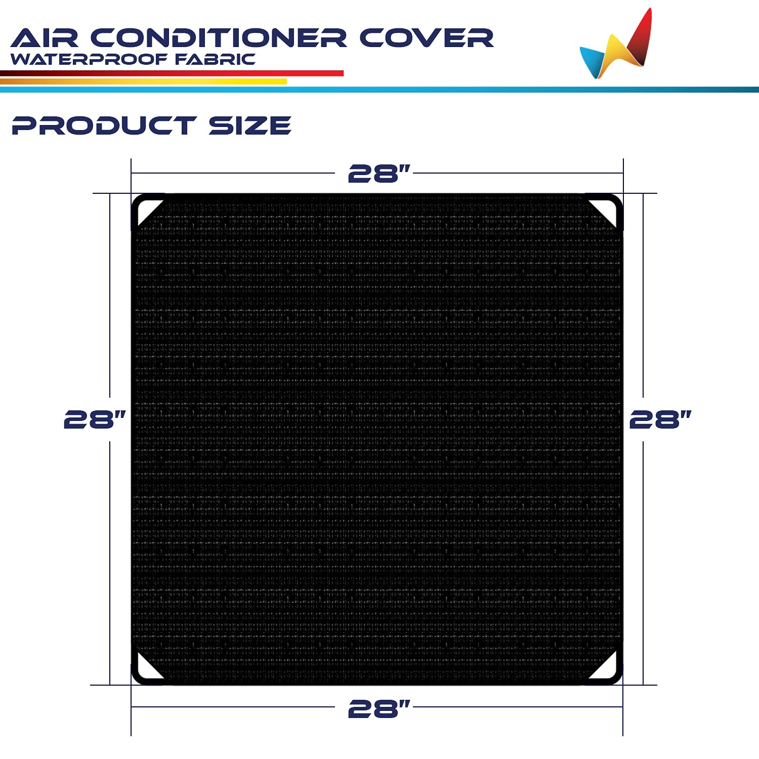 Windscreen4Less 28''X28'' A/C Unit Cover Winter Waterproof Air Conditioner Compressor Condenser Cover With Bungee Cords For Outs