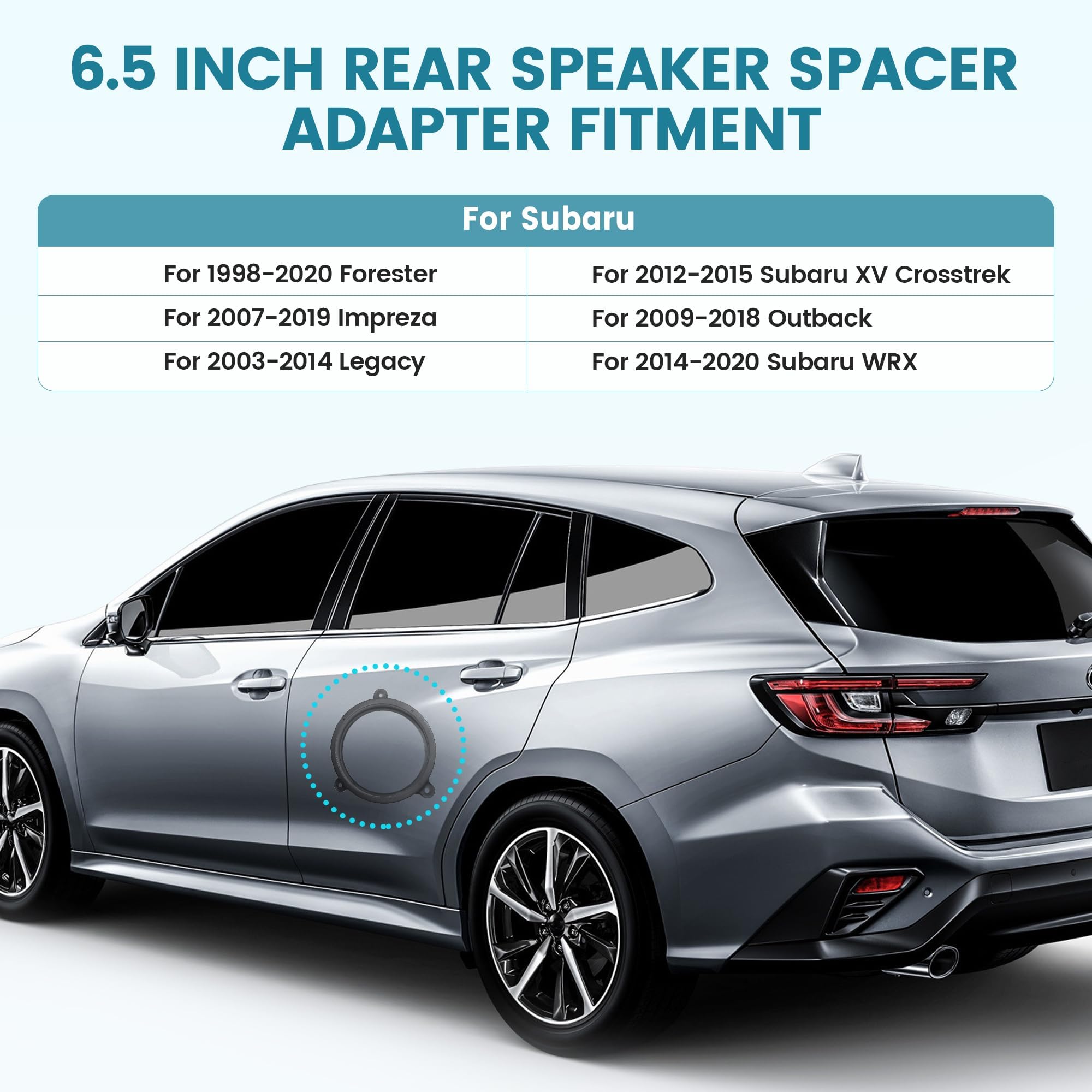 Nuith For Subaru 6.5 Inch Rear Door Speaker Adapter Bracket W/ Speaker Harness 1998 2020 Wrx Forester Impreza Xv Crosstrek Repla