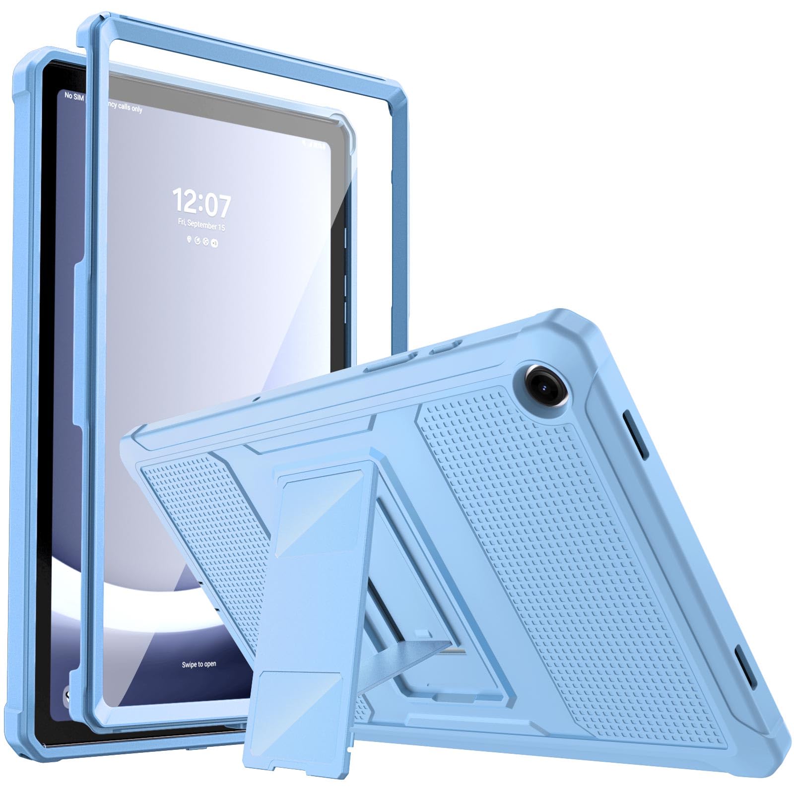 MoKo Case Fit Galaxy Tab A9 Plus 11 Inch 2023 (SM X210/X216/X218), Shockproof Full Body Rugged Stand Back Cover Built in Screen Protector Fit Galaxy Tab A9+ 11' 2023, Sunny Sky Blue