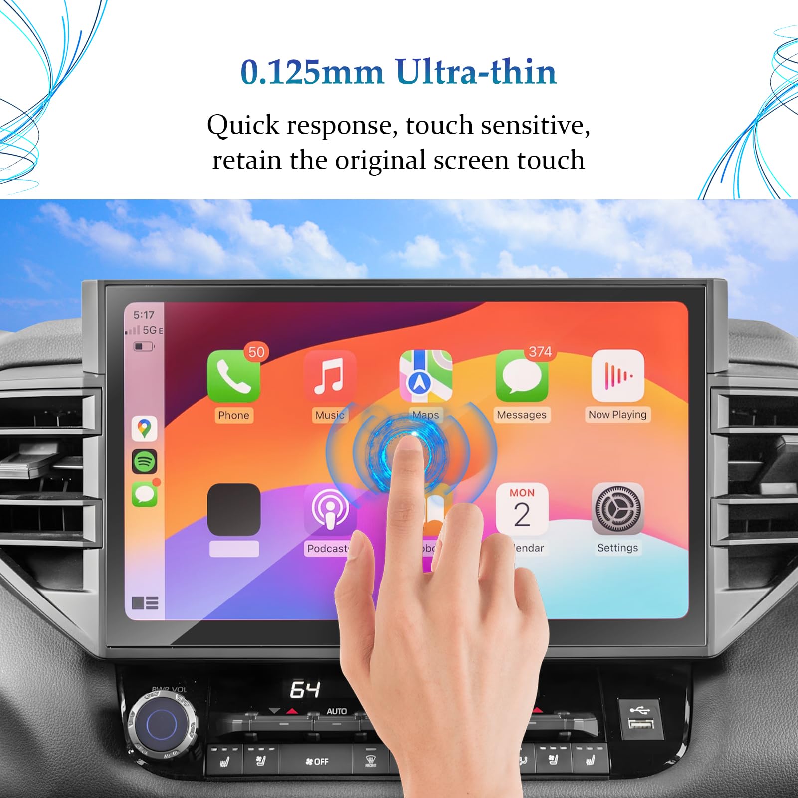 Sktu 2023 2024 2025 Tundra Accessories Screen Protector For 2022 2025 Toyota Tundra / 2023 2025 Toyota Sequoia 14In Navigation Hd Clear Anti Scratch