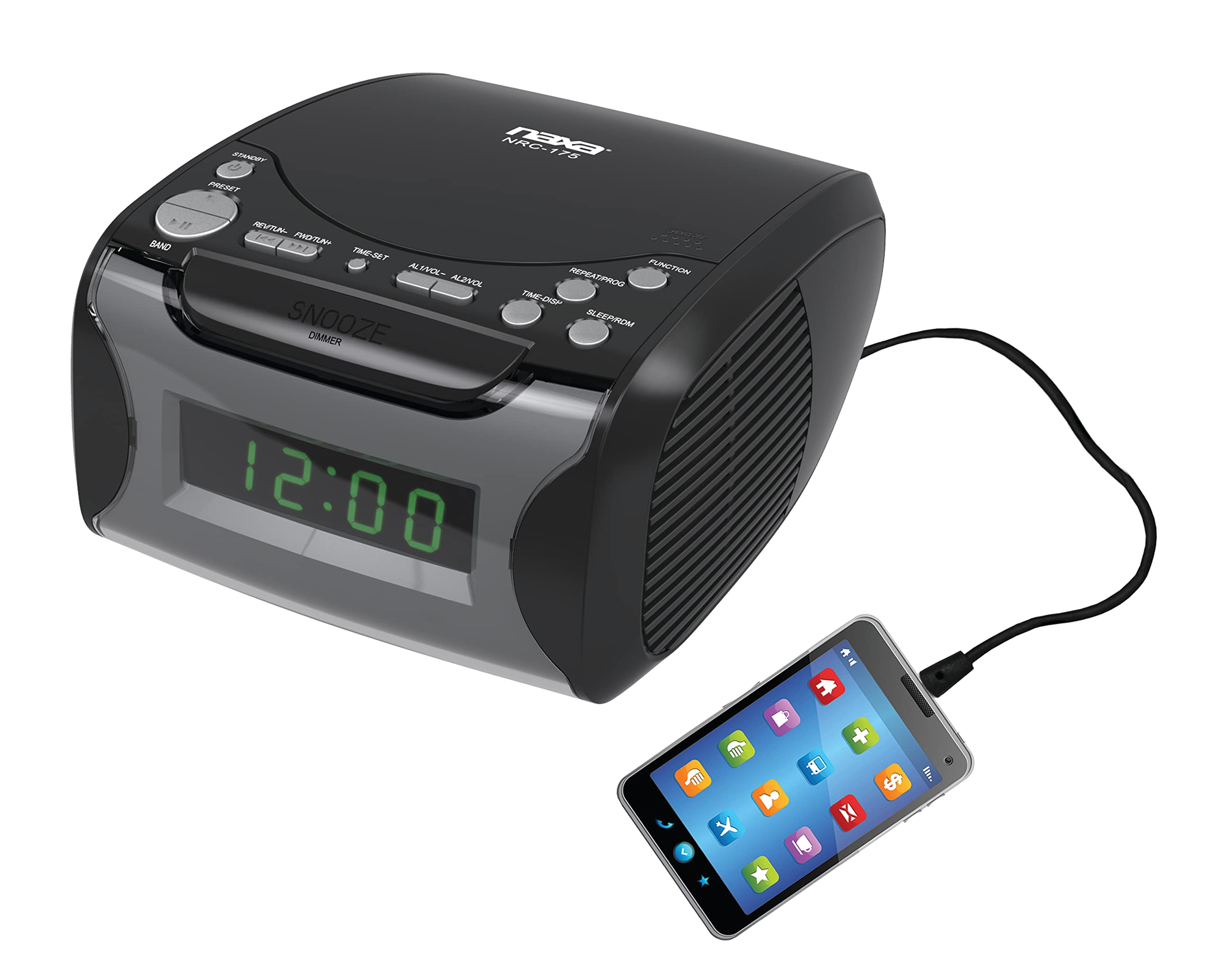 Digital Alarm Clock Radio With Cd Player And Usb Charge Port