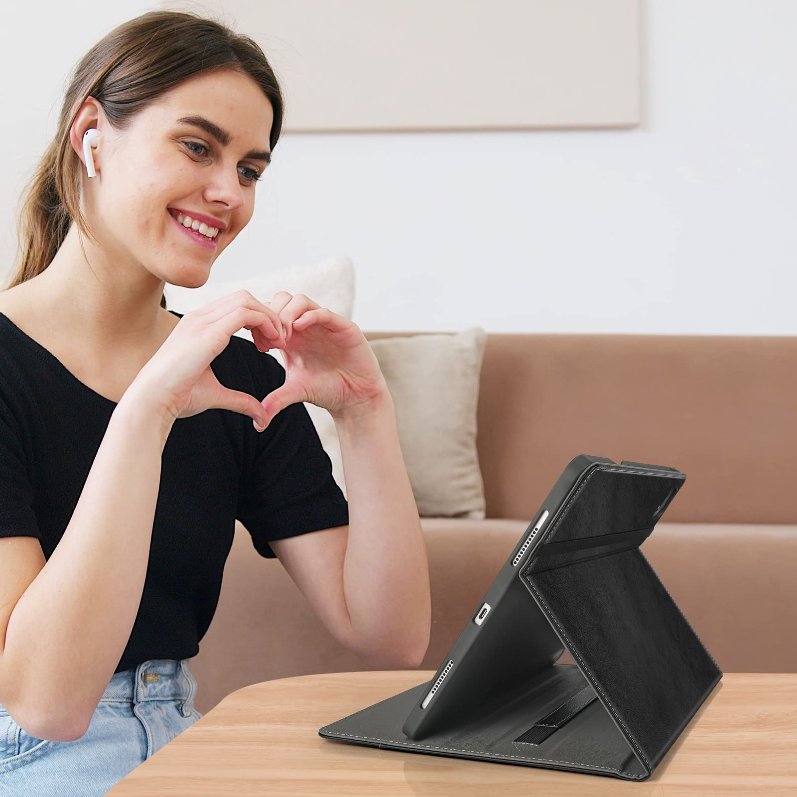 Hfcoupe Ipad Pro 12.9 Case 6Th Generation 2022 / 5Th Gen 2021, 12.9 Inch Ipad Pro Case With Pencil Holder And Pocket, Multiple A