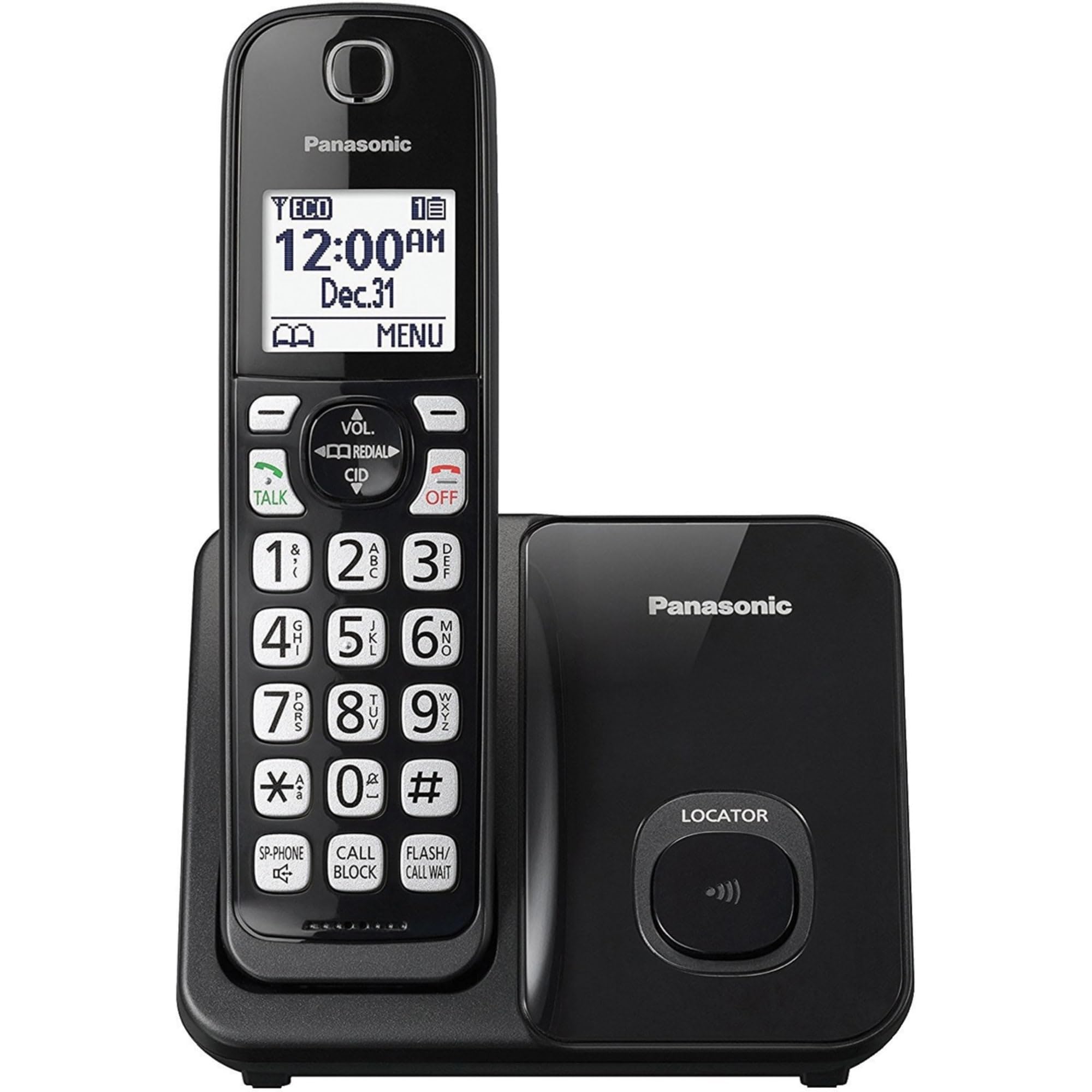 Panasonic Expandable Cordless Phone System With Call Block And High Contrast Displays And Keypads   1 Cordless Handset   Kx Tgd5