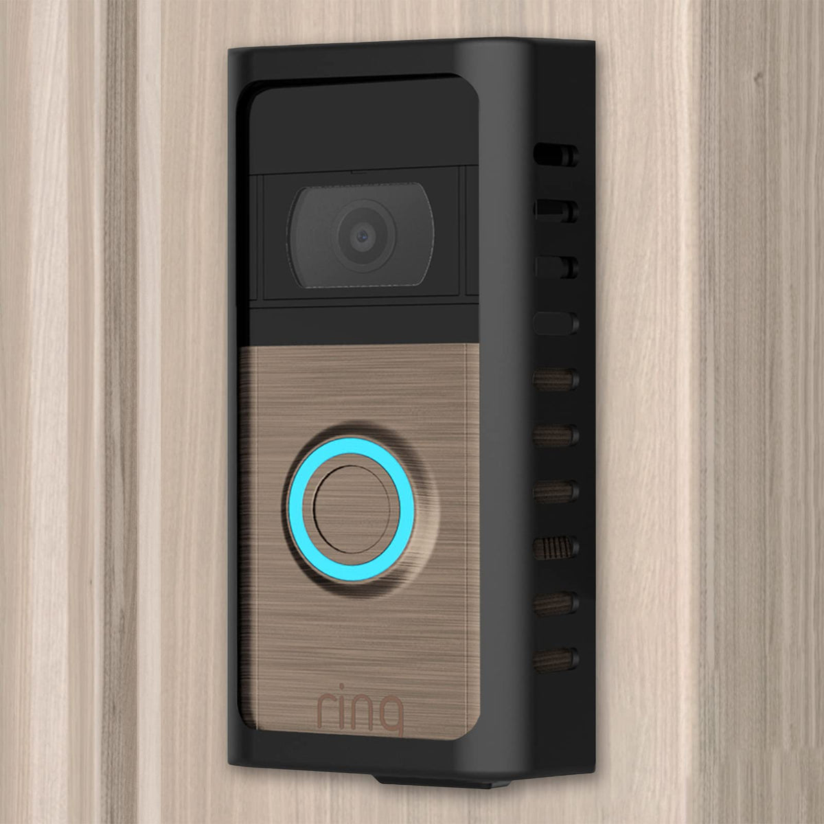Puuuci No-Drill Doorbell Mount For Ring Battery Video Doorbell 1/2/3/3 Plus/4/(2020 Release)/Plus/Pro, Adhesive Steel Metal Door