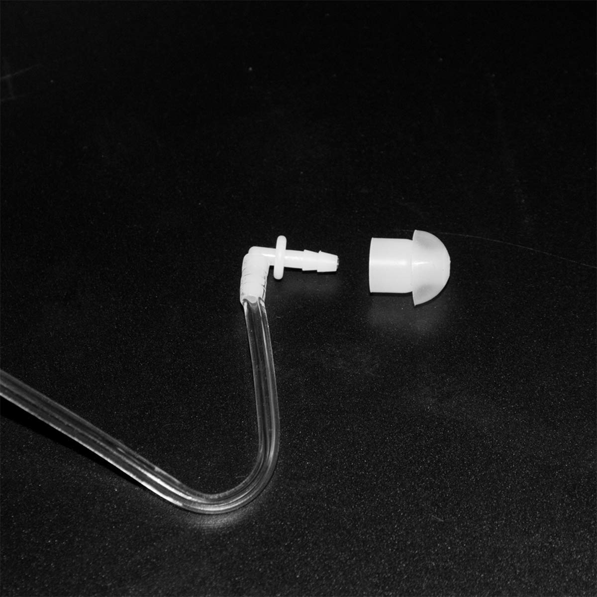 Hys Listen Only Earpiece 3.5Mm Jack Headset (Heavy Duty, Military, Security) Surveillance Acoustic Tube Earpiece With One Pair Medium Earmolds And One Mushroom/Nipple Earbud Ear Tip