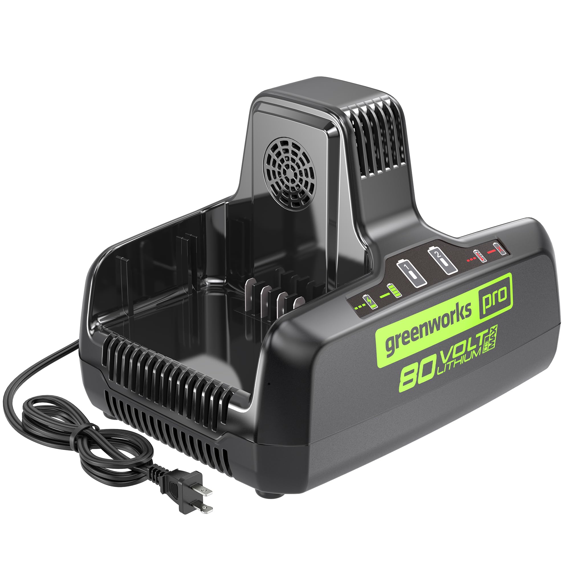 Greenworks Pro 80V 8A Dual Port Rapid Charger | Genuine Battery Charger | Compatible Tools With 75 80V Tools