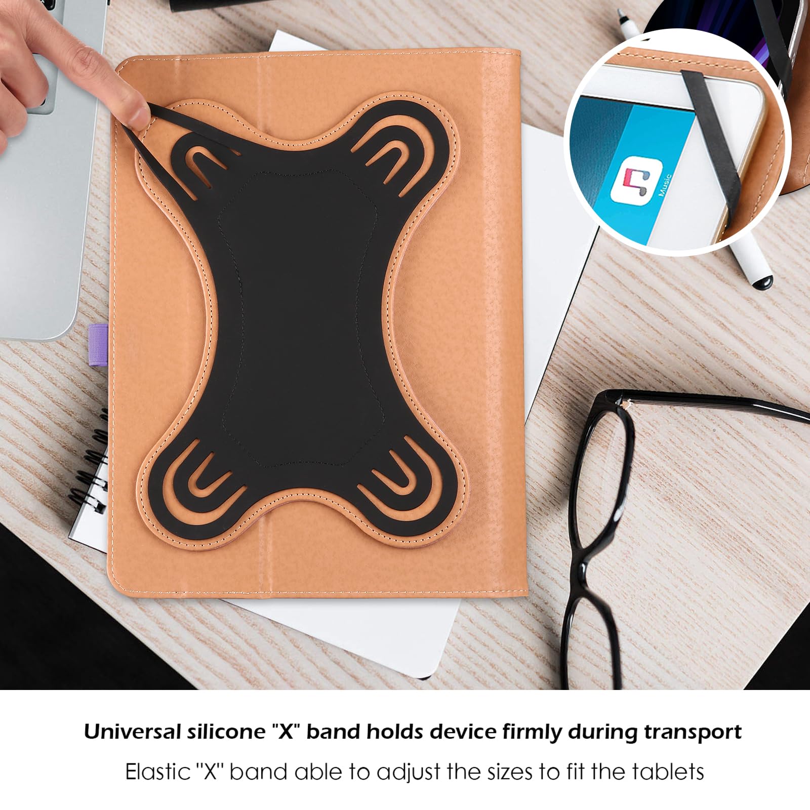 Procase 9' 10.1' Inch Universal Tablet Case With 360 Degree Rotatable Kickstand, Protective Cover Stand Folio Case For 9 10 10.1 Inch Android Touchscreen Tablet Multiple Viewing Angles  Light Purple