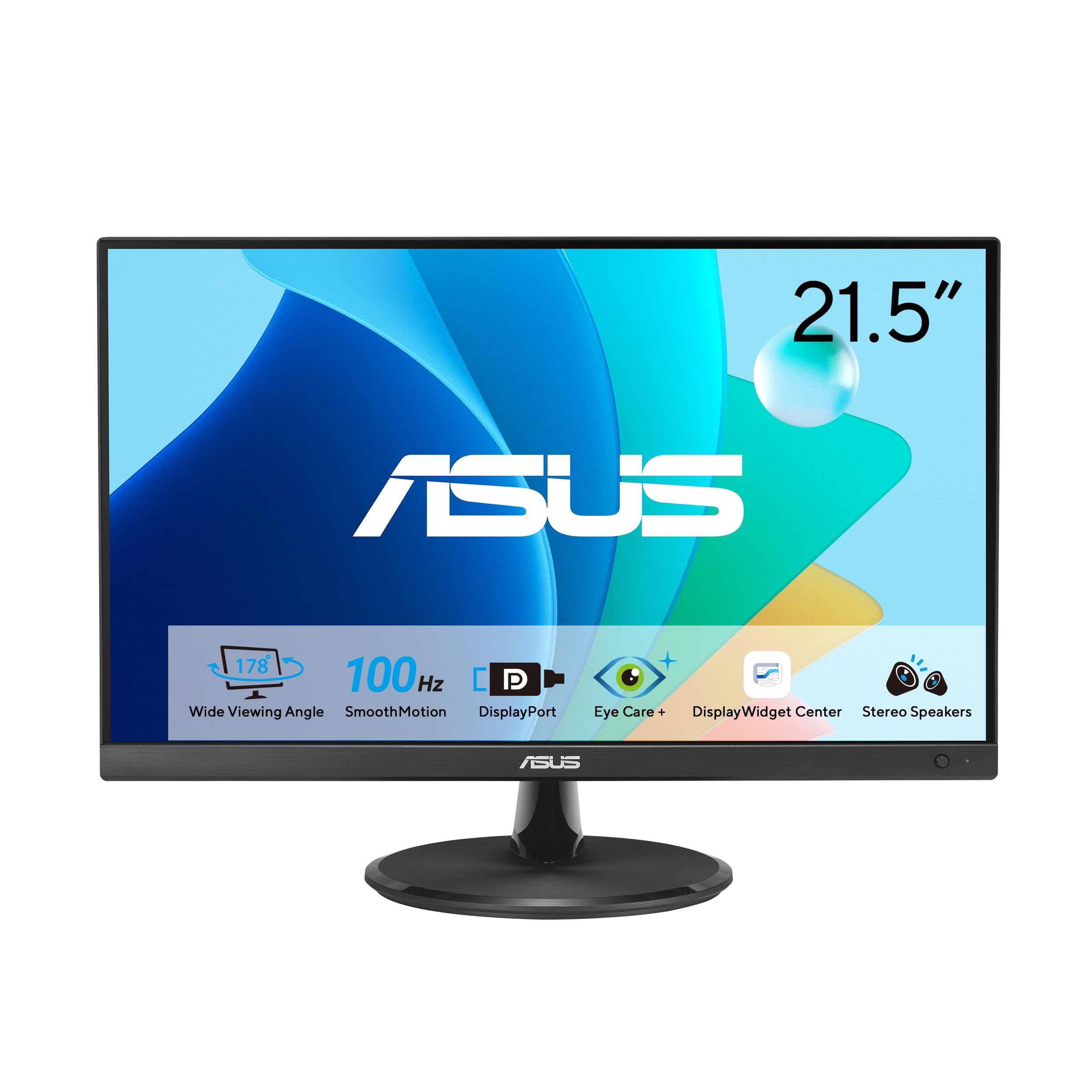 ASUS 22    Eye Care Monitor (VP229QF) - 100Hz, IPS, Full HD, 99% sRGB, Frameless, Adaptive-Sync, DisplayPort, HDMI, Low Blue Lig