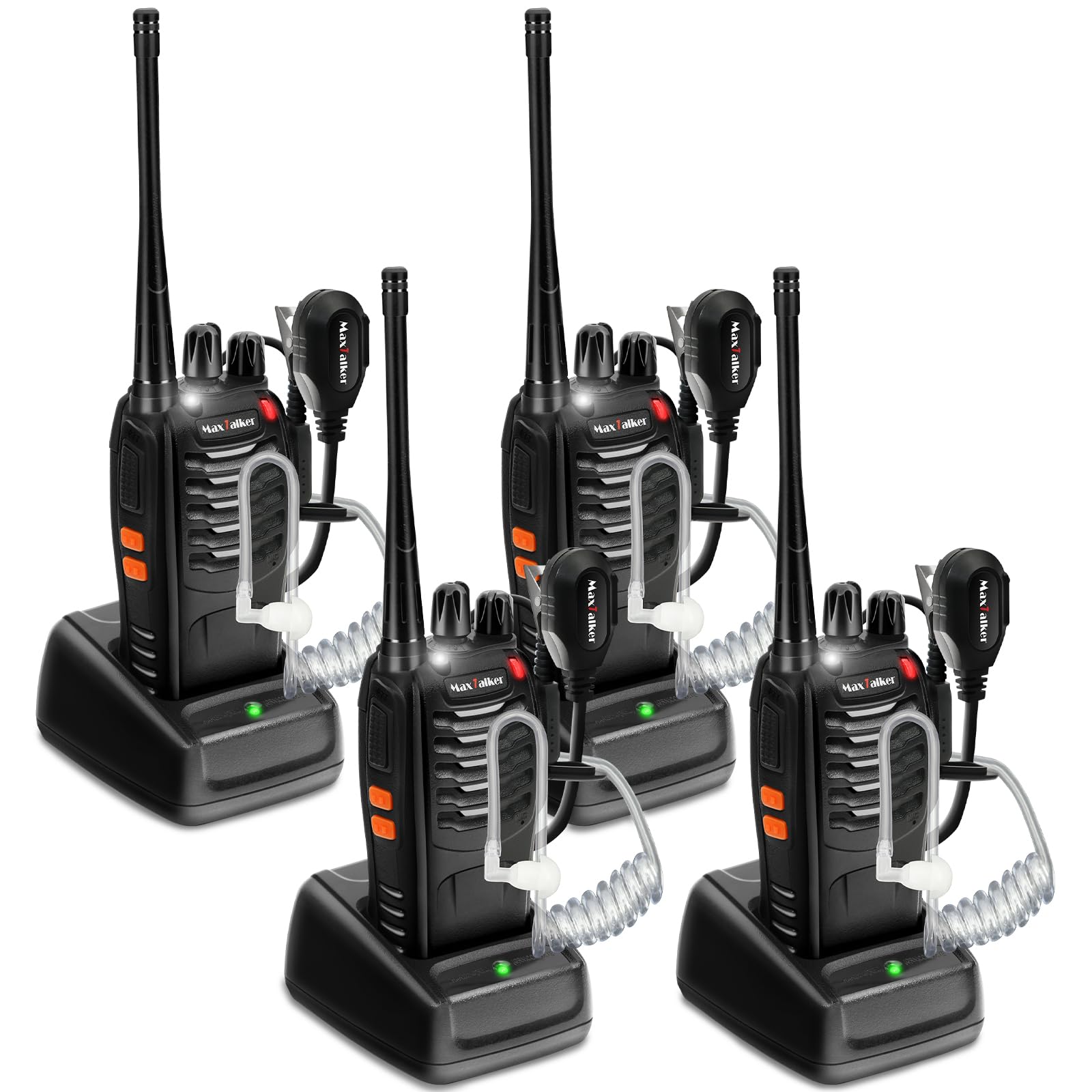 Walkie Talkies Long Range Two Way Radios: Rechargeable Walkie Talkies For Adults, Walky Talky Vox Walkie Talkie Earpiece With Mi