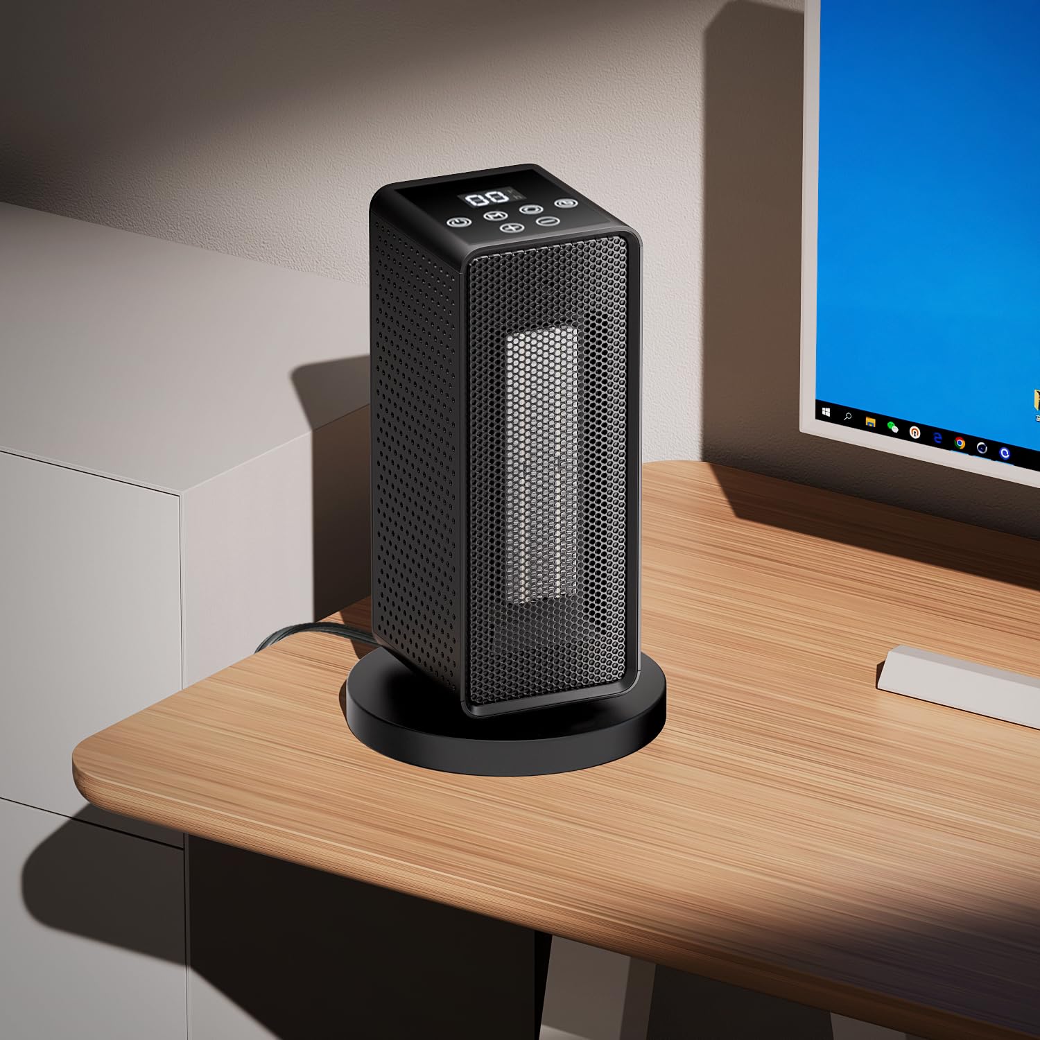 Magshion Electric Space Heater With 90 Oscillation, Ptc Fast Heating Room Small Heater With 12H Timer, Tip-Over & Overheat Prote