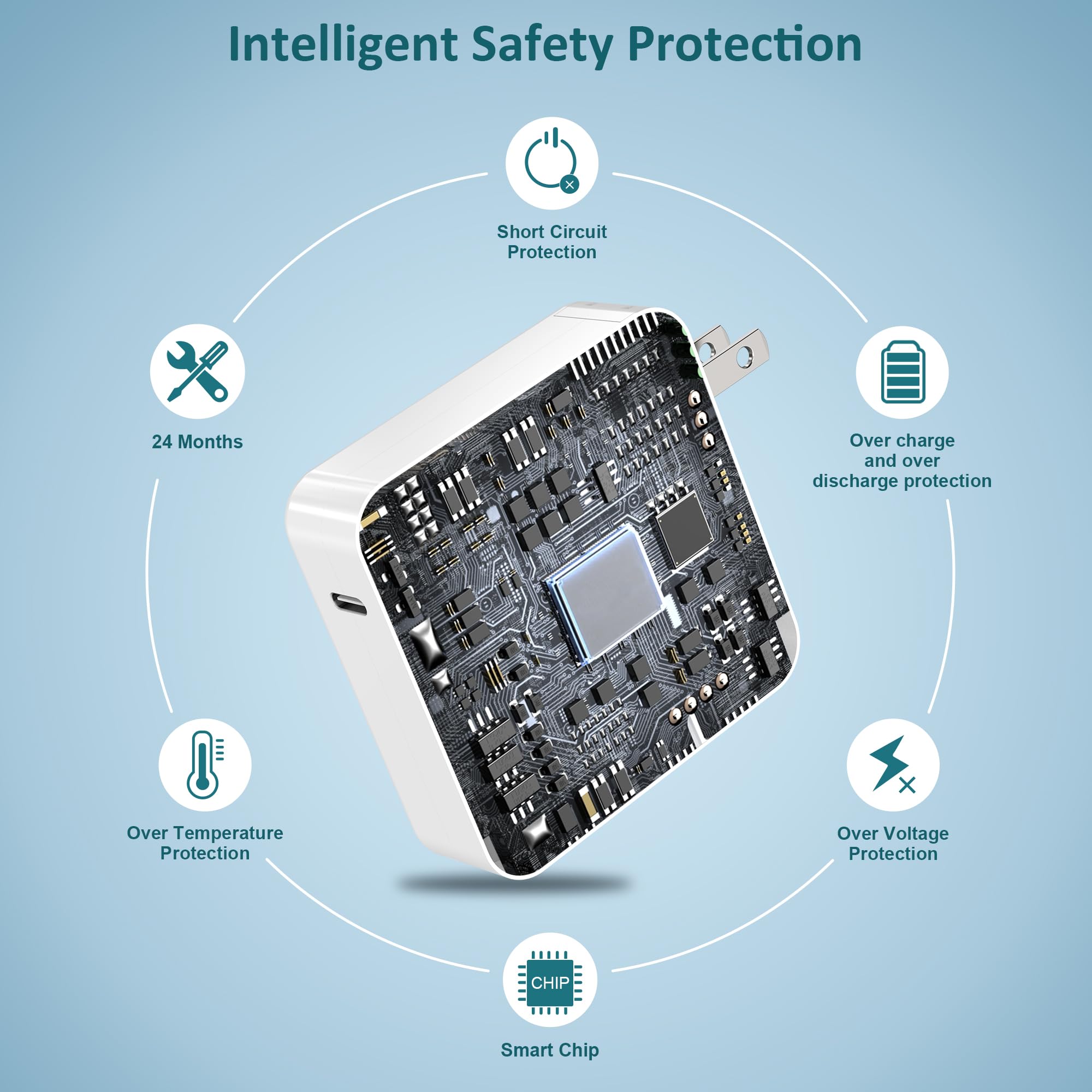 Macbook Pro Charger,87W Usb C Fast Charging Laptop Charger Power Adapter For 13 14 15 Inch Macbook Pro Models Introduced In 2016