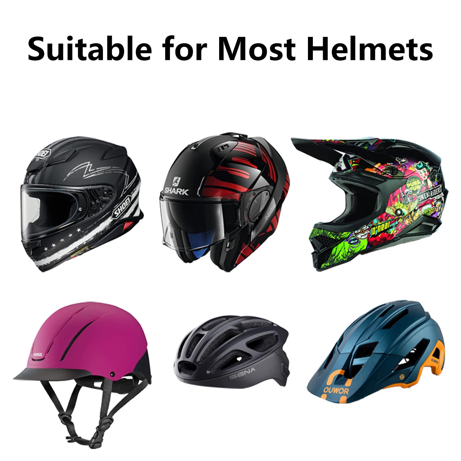 Haoyou Curved Adhesive Helmet Mount Compatible With Gopro Hero 13,12,11,10, 9, 8, 7, 6, 5, 4, 3+, 3 Cameras (6Pcs)