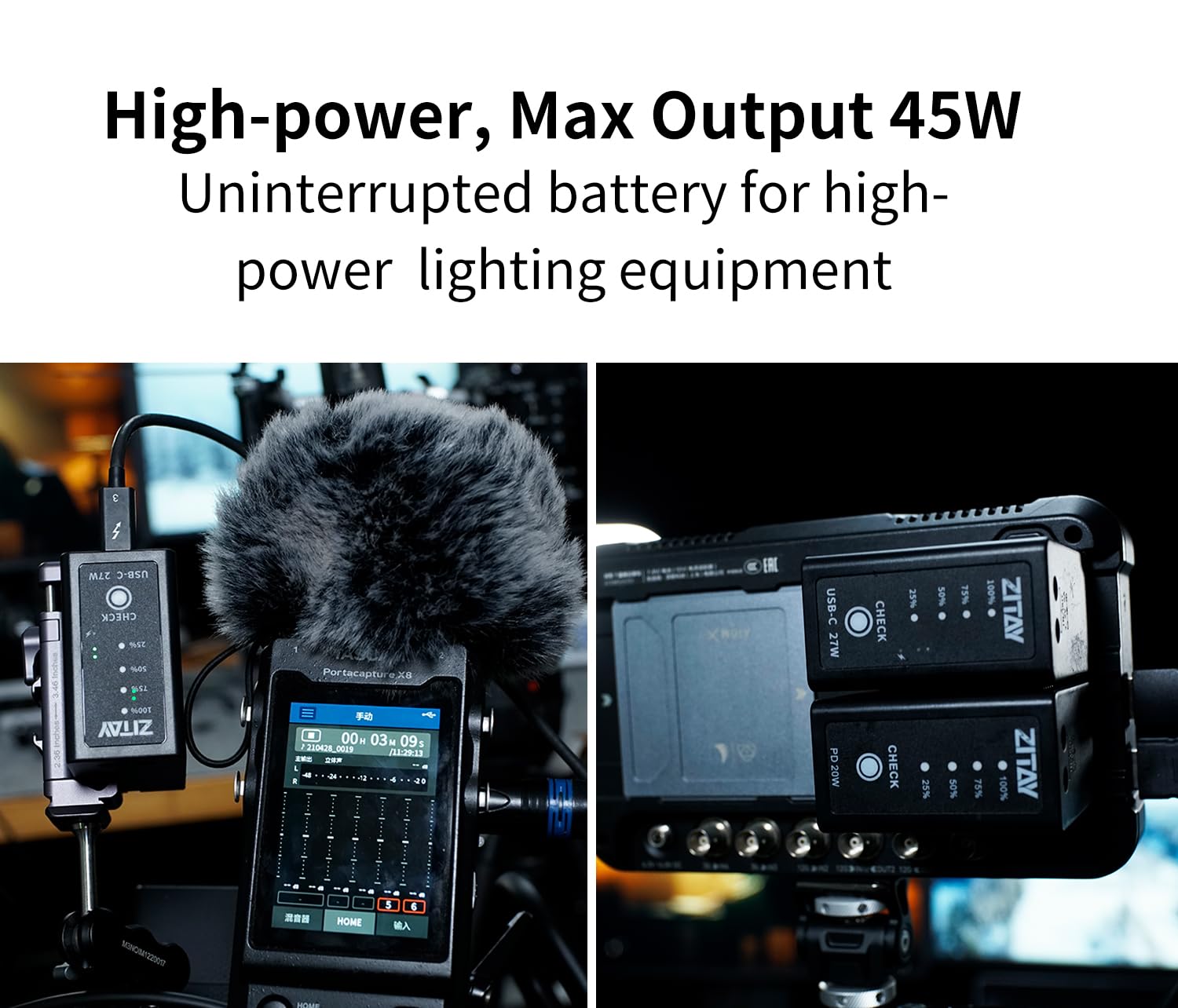 Zitay Np970 Rechargeable Battery With Dc And Usb C Ports Compatible With Sony Np F970 Np F930 Np F950 Np F960 Np F550 Np F530 Np