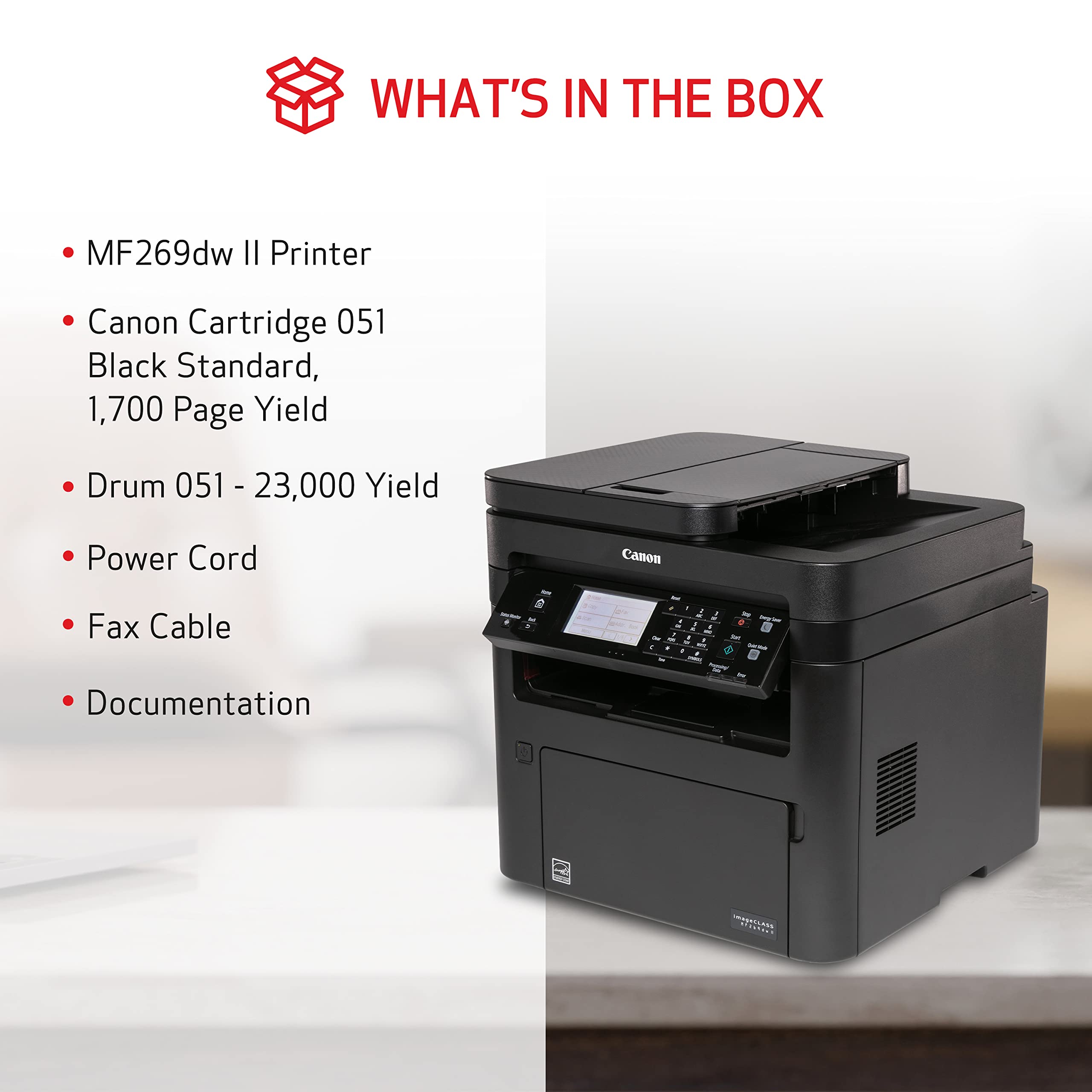 Canon Imageclass Mf269Dw Ii - Monochrome, Duplex Wireless Laser Printer, All-In-One With Scanner, Copier, Fax, Auto Document Fee