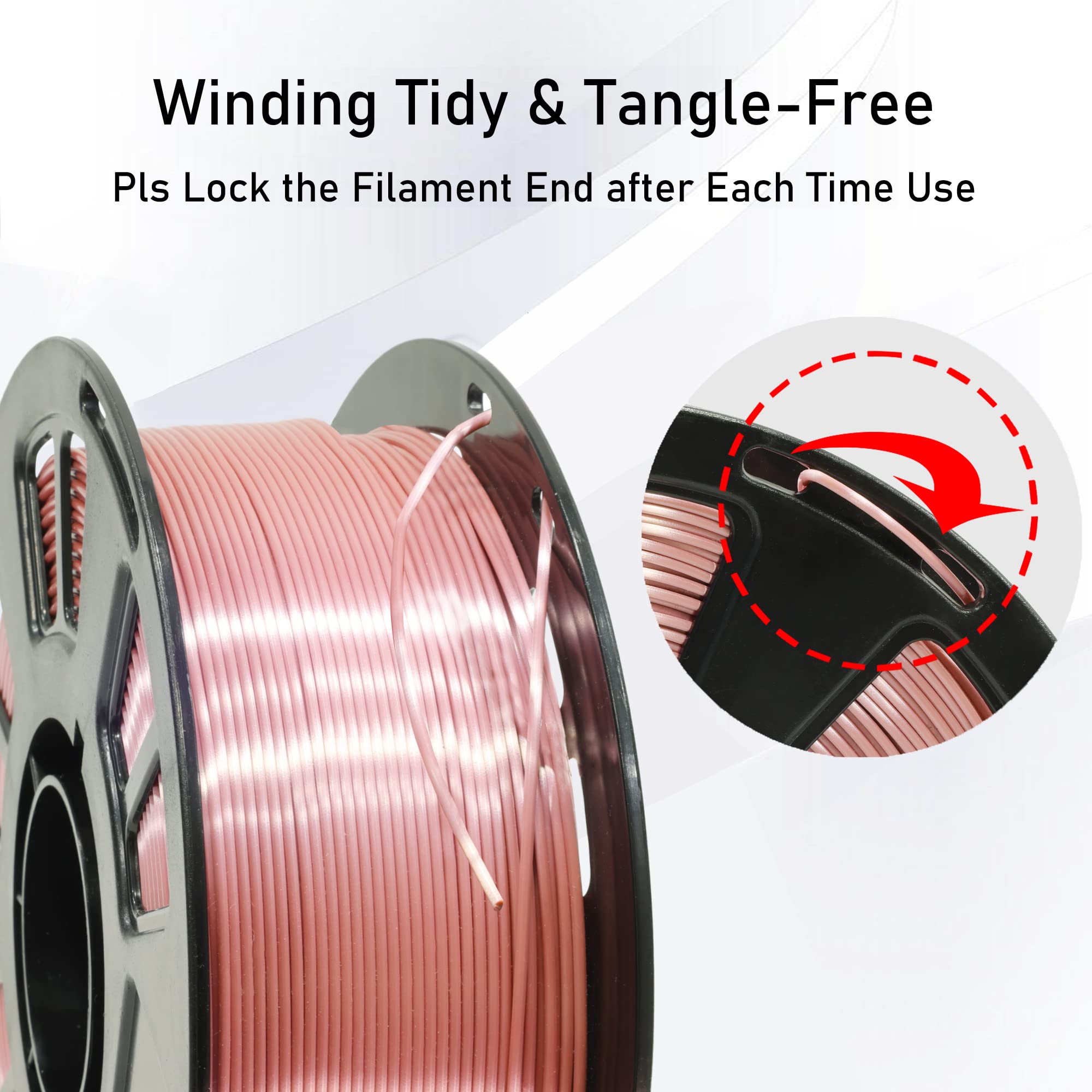 Mika3D Silk Metallic Rose Gold Pink Shiny Pla Filament, 1Kg 2.2Lbs 3D Printing Material With 1.75Mm High Diameter Accuracy, Neat