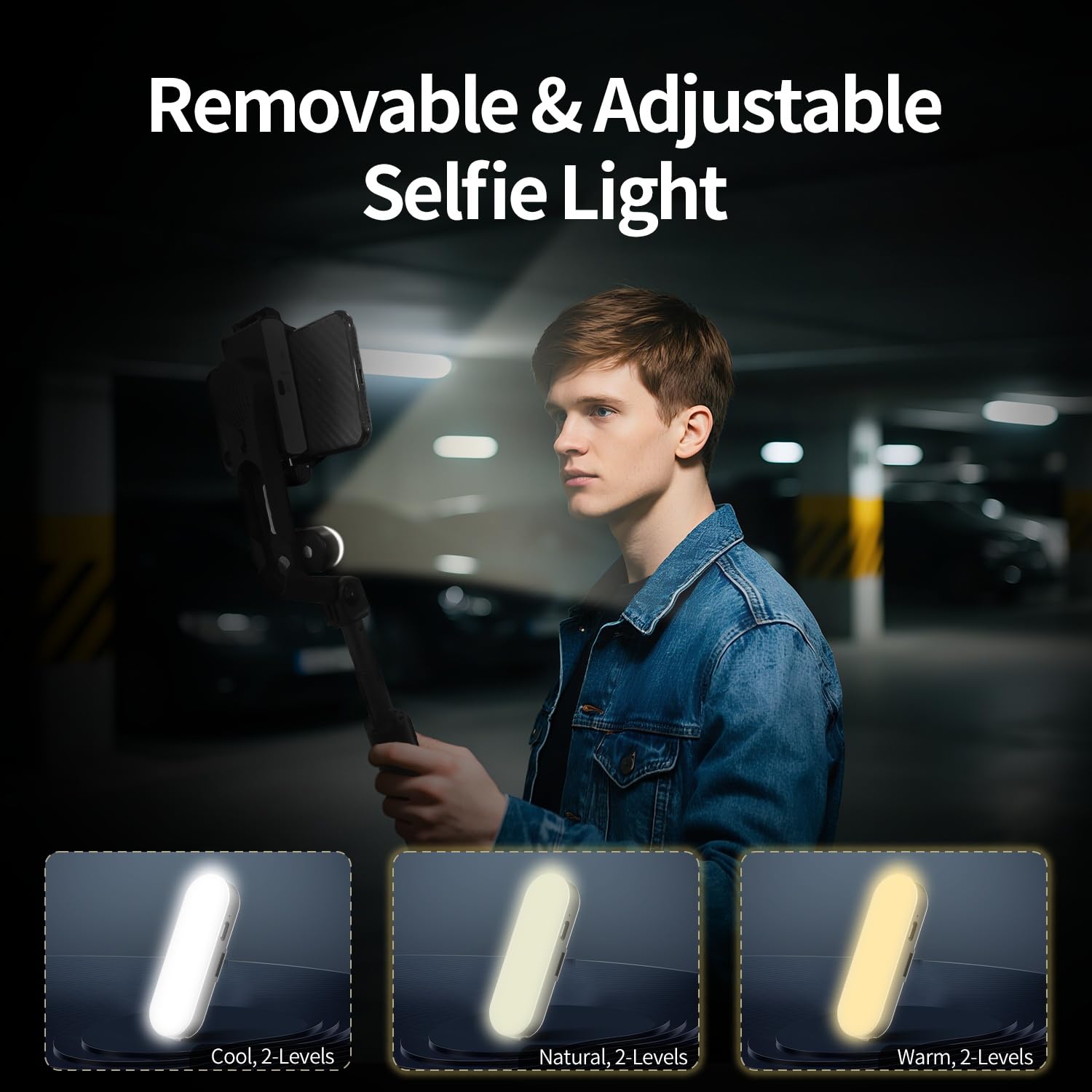 Toallin Gimbal Stabilizer For Smartphone, With Adjustable Fill Light, Remote Control, Retractable And Foldable Selfie Stick For