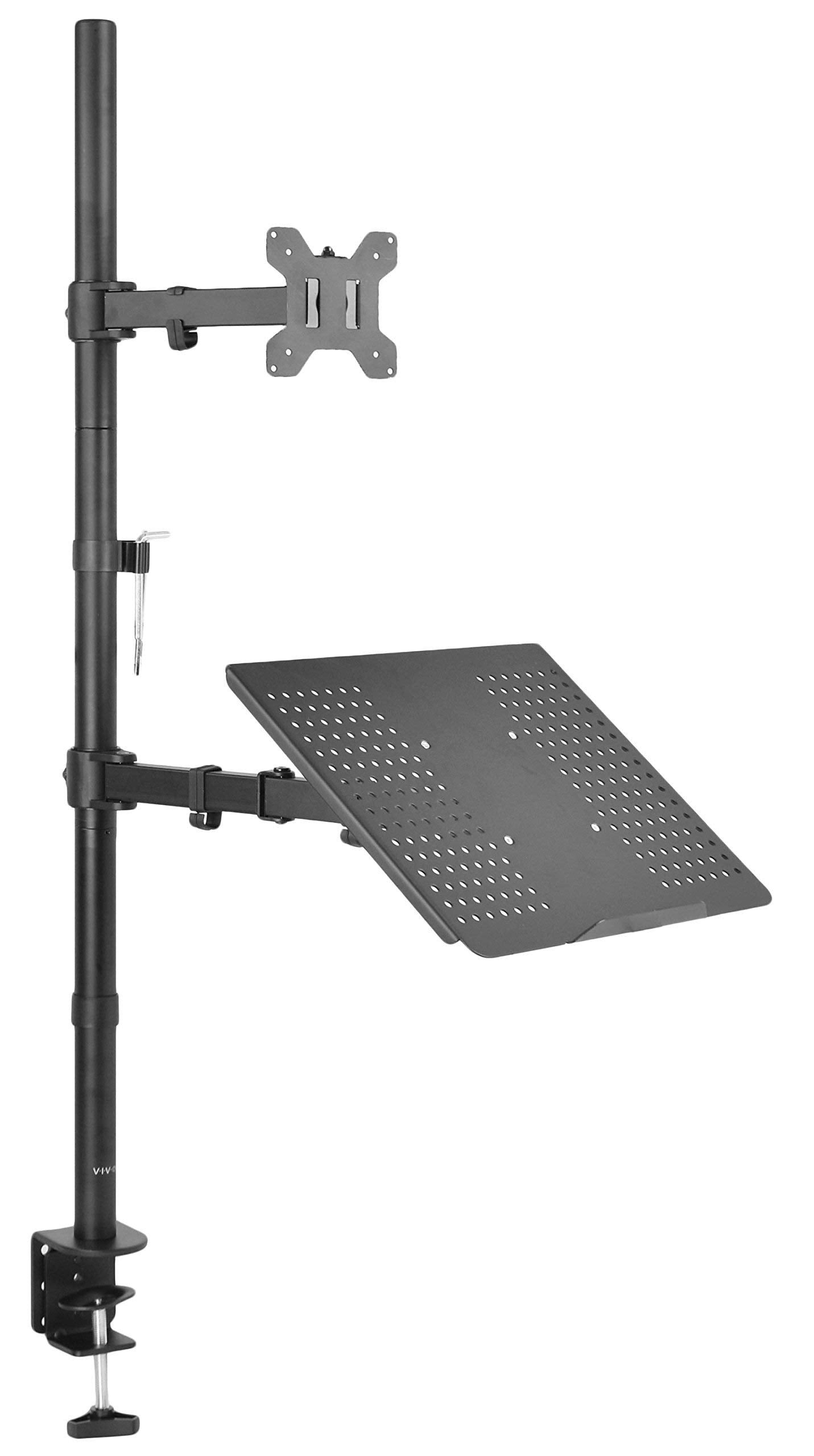 Vivo Laptop And 13 To 32 Inch Lcd Monitor Stand Up Desk Mount, Extra Tall Adjustable Stand, Fits Laptops Up To 17 Inches (Stand 