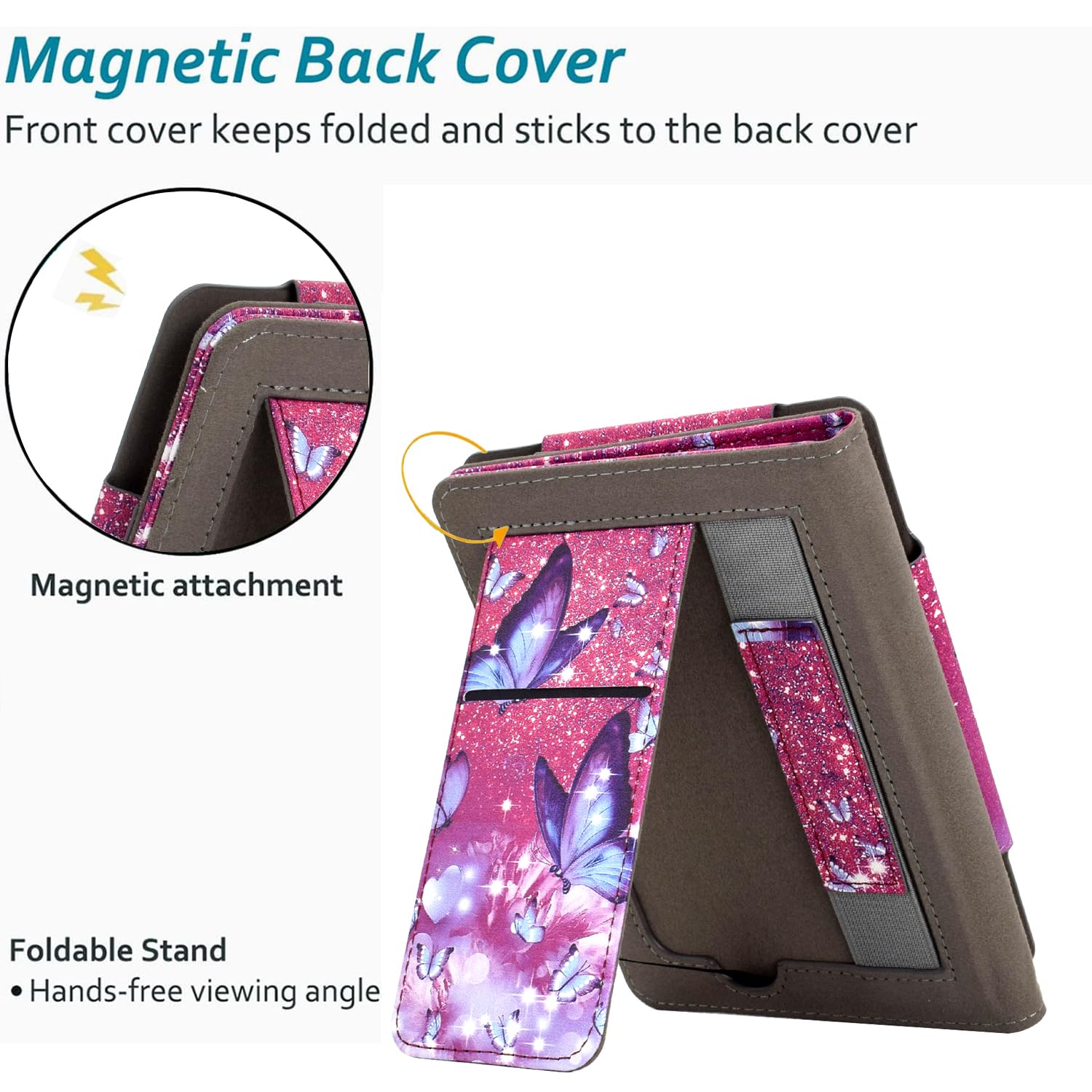 Kerom Case For 6'' Kindle Paperwhite (10Th/7Th/6Th/5Th Generation, 2012 2018 Release), Premium Pu Leather Cute Cover Case With F