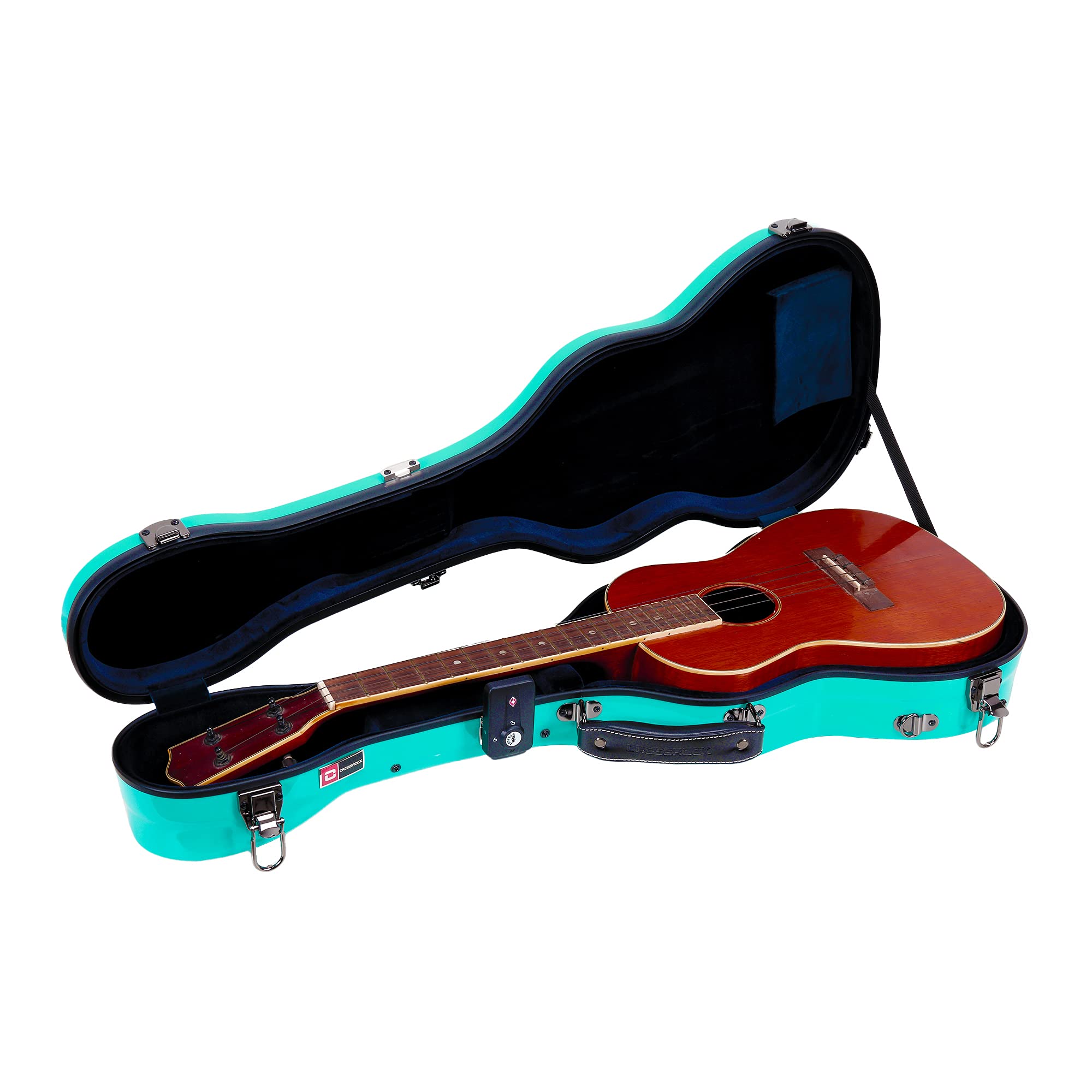 Crossrock Deluxe Fiberglass Baritone Ukulele Case With Tsa Lock, Mint Blue (Crf2020Bumb)