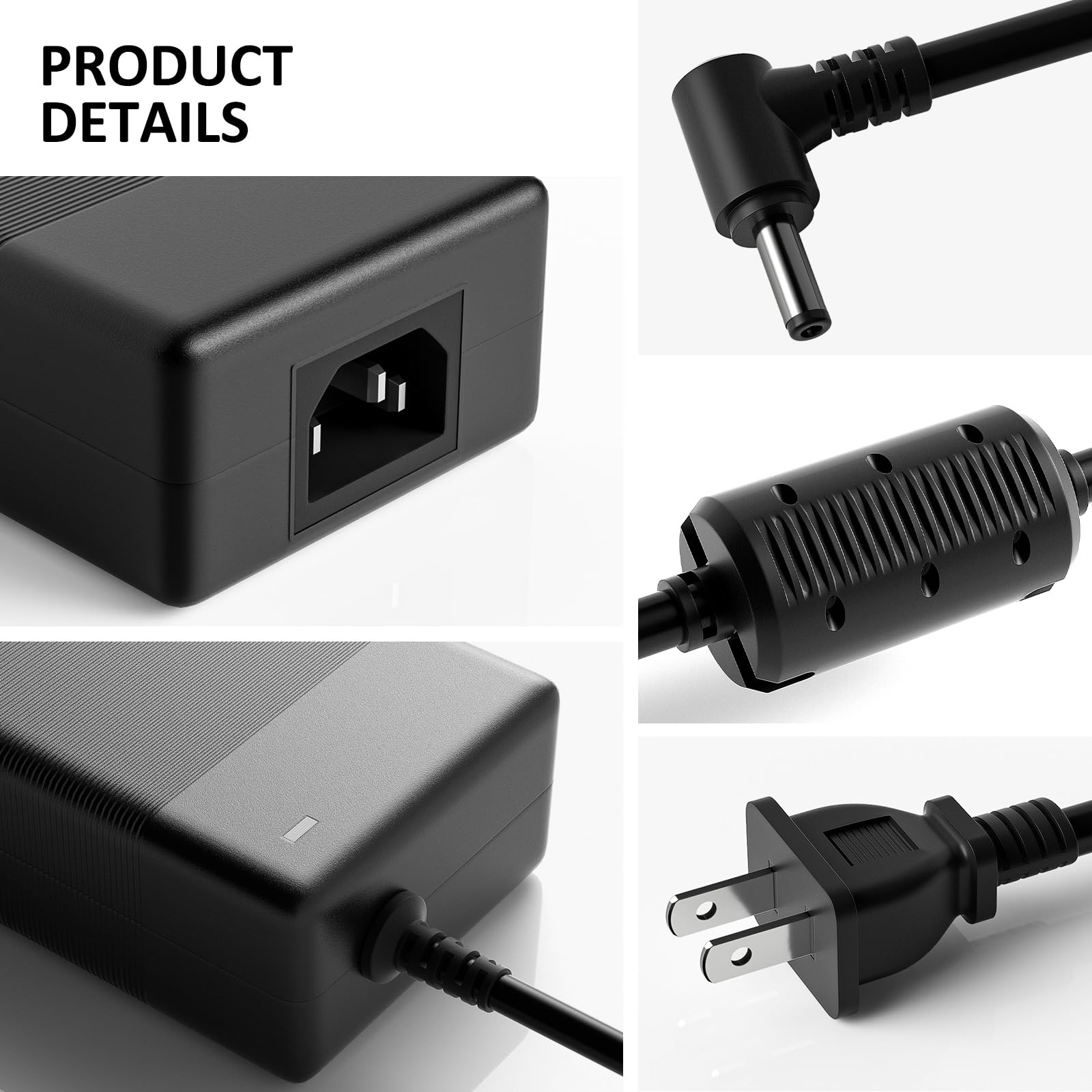 Facmogu 36V 5A Power Supply Adapter, 180W Ac 100V~240V To Dc 36 Volt 5A Converter Transformer With Barrel Connector 5.5X2.5Mm &