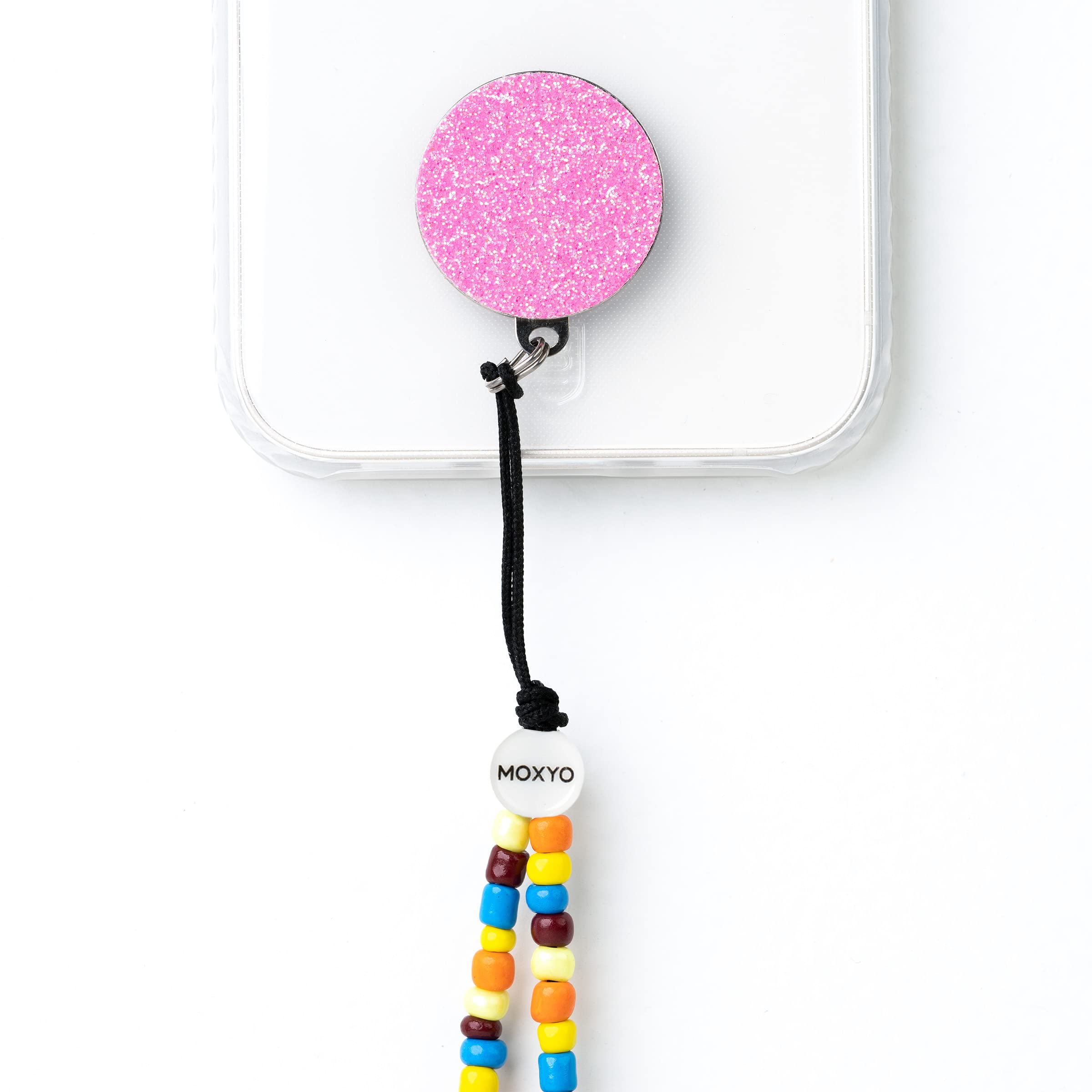 Moxyo Zigi Band Beaded Charm Bracelet Universal Wrist Strap Glitter Fruit Beaded Phone Lanyard, Adhesive Device Patch Compatible