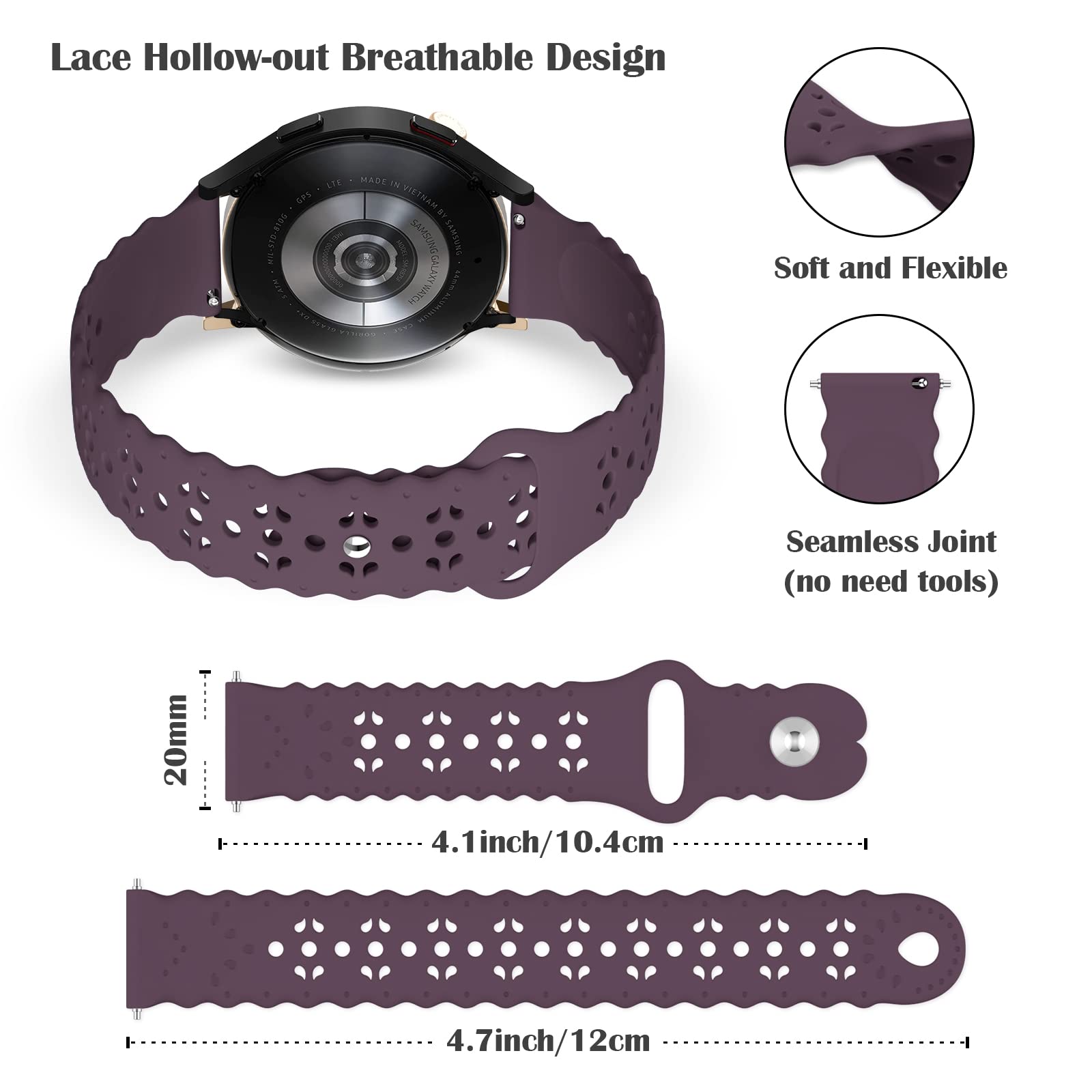 6 Pack Bands Compatible With Samsung Galaxy Watch 5 Band 40Mm 44Mm/5 Pro 45Mm, Galaxy Watch 4 Band 40Mm 44Mm/Watch 4 Classic/Gal