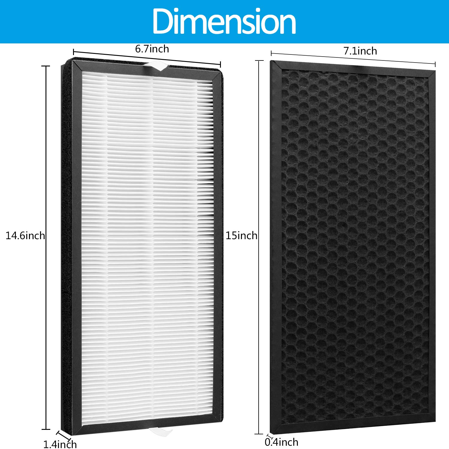 Xd6065 Activated Carbon & Xd6075 True Hepa Replacement Filter, Compatible With Rowenta Pu4020 Intense Pure Air Purifiers, 1 Carb