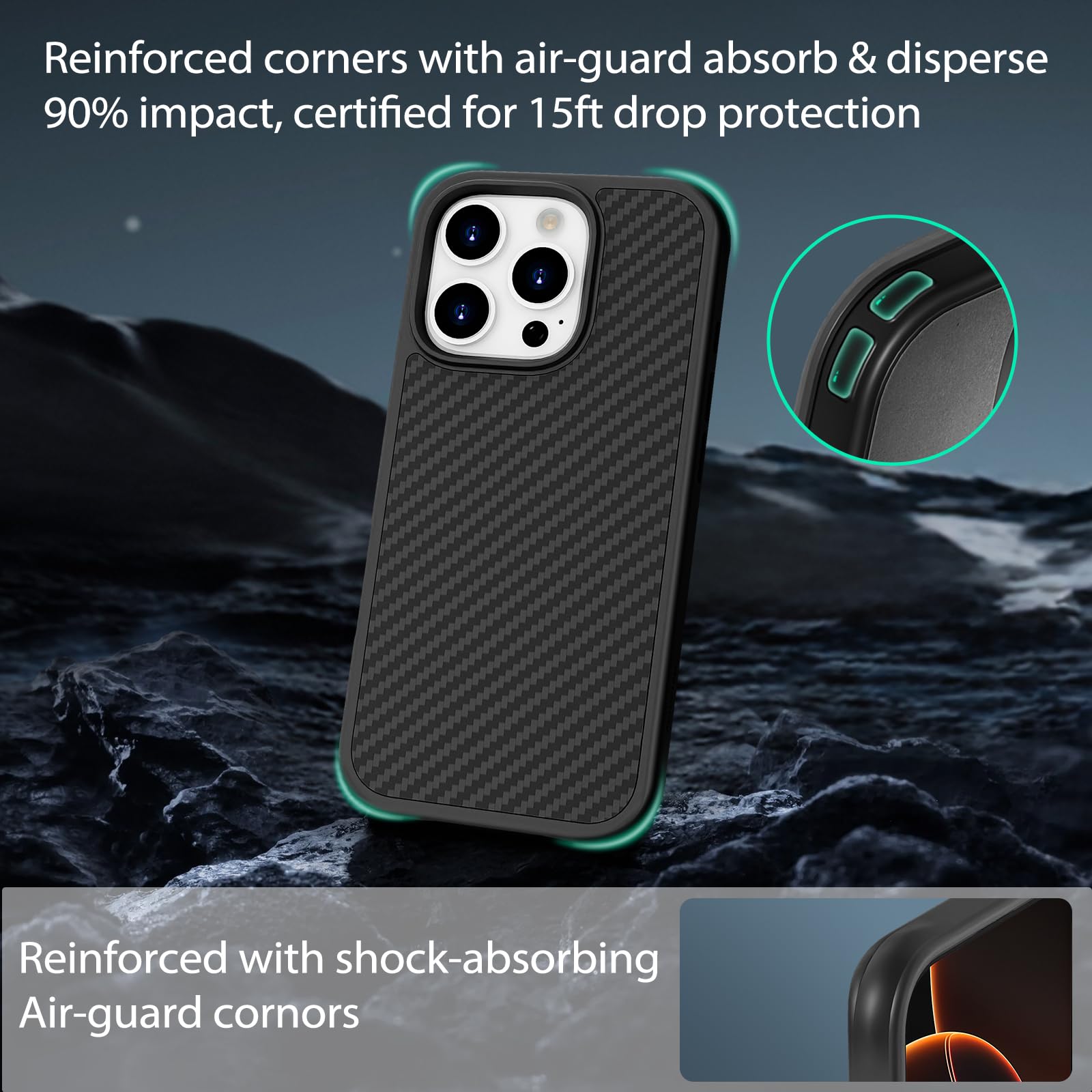 Belemay Shockproof Case For Iphone 16 Pro, Compatible With Magsafe, Lightweight Protective, Military-Grade Drop Protection, 600D