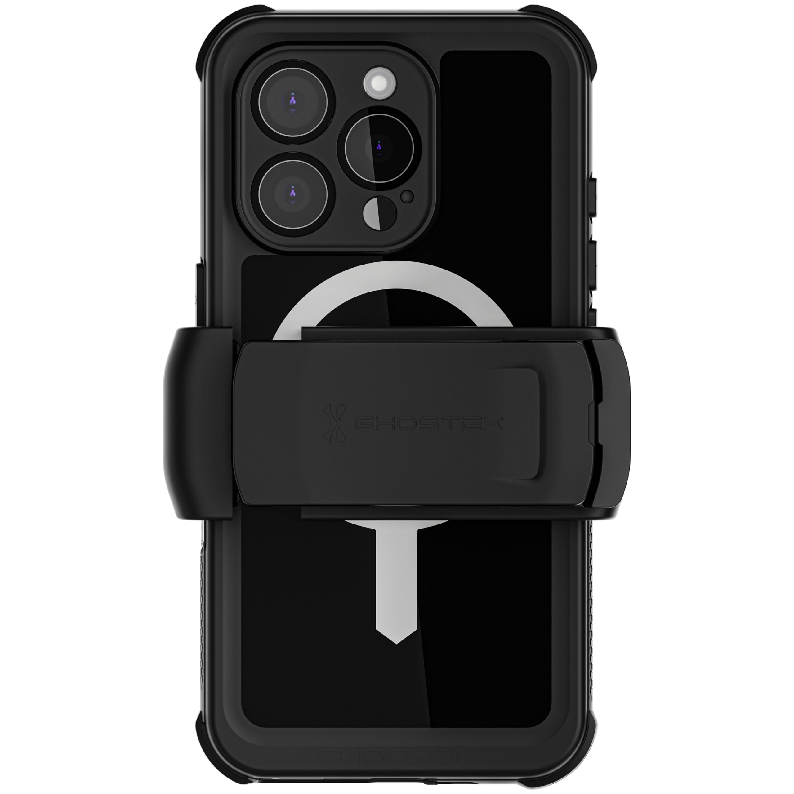 Ghostek Nautical Waterproof iPhone 16 Pro Case with Belt Clip Holster - Screen and Camera Protector, Apple MagSafe Compatible, R