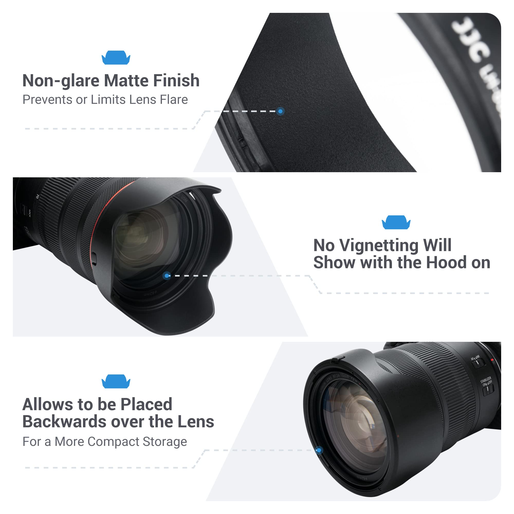 Lens Hood For Canon Rf 24 70Mm F2.8L Is Usm Lens & Canon Rf 24 105Mm F2.8 L Is Usm Z Lens Replaces Canon Ew 88E With Reversible