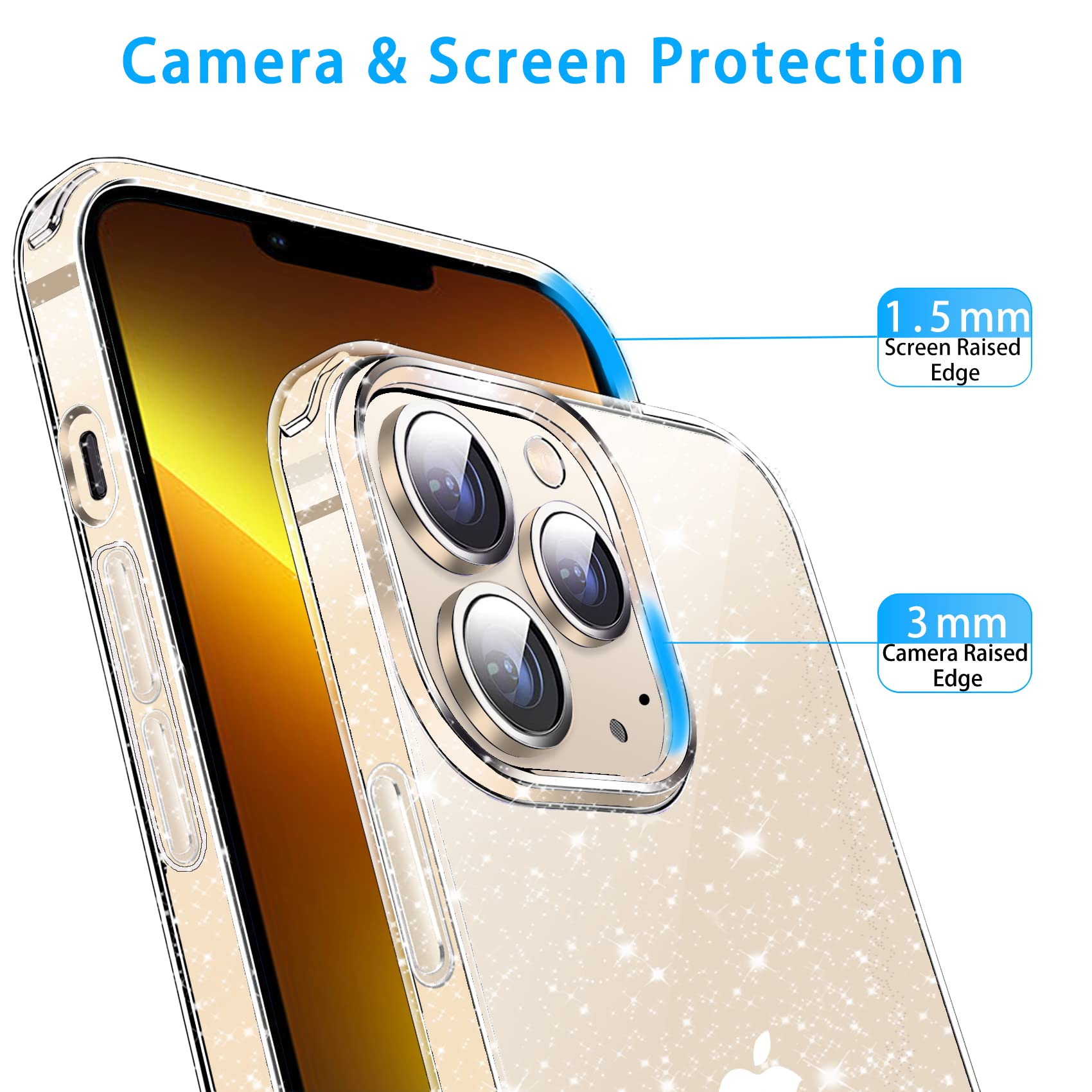 Jjgoo Compatible With Iphone 12 Pro Max Bling Glitter Sparkly Shockproof Anti Scratch & Shockproof Protective Phone Case Cover,