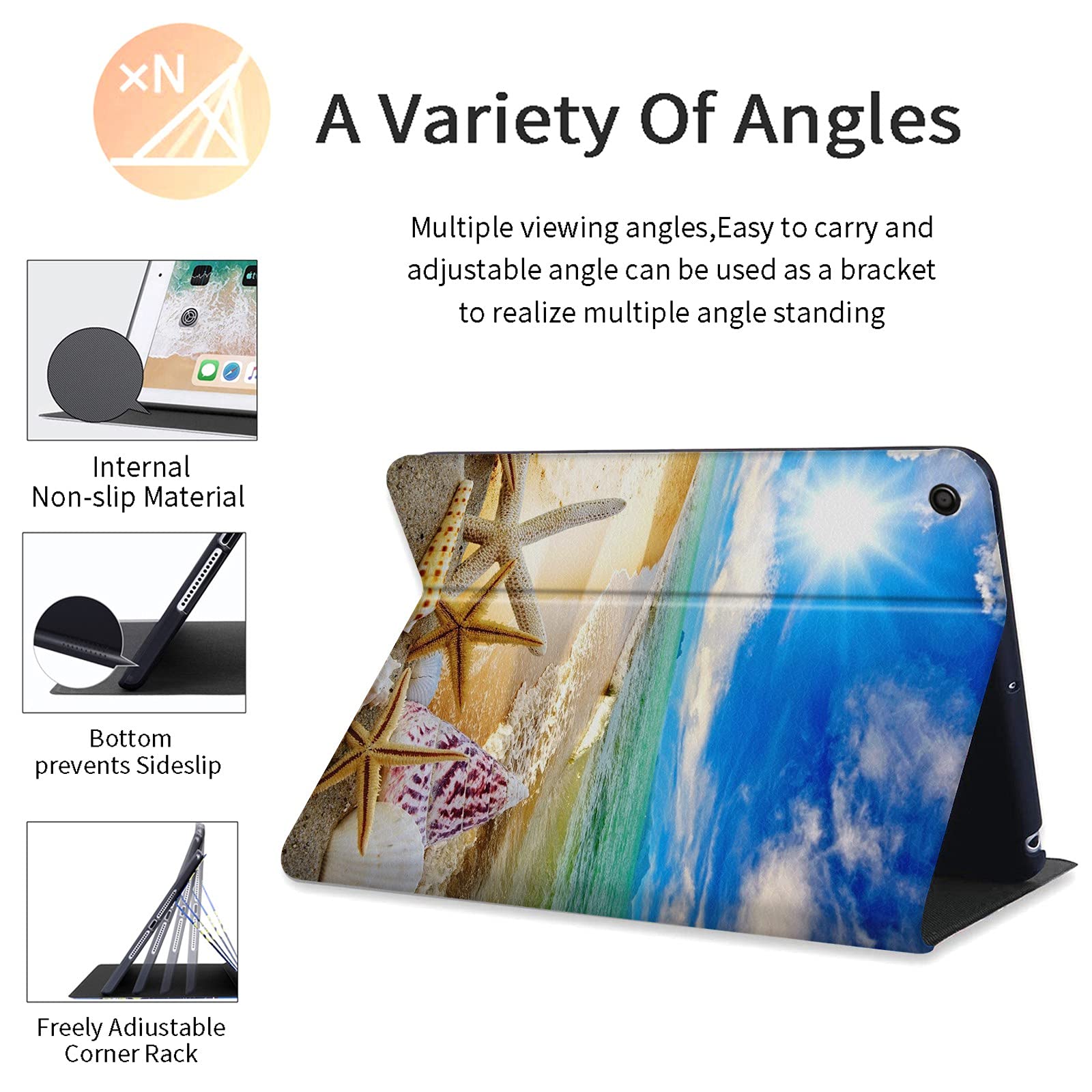 Galaxy Tab A 10.1 Case 2019, Pu Leather Stand Foldable Tablet Case With Multi  Viewing Angles Cover For Samsung Galaxy Tab A 10.