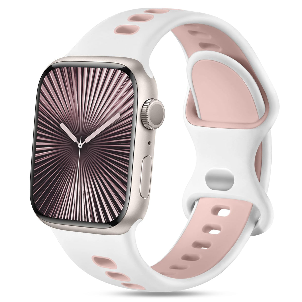 Witzon Silicone Band Compatible With Apple Watch Bands For Women 42Mm 41Mm 40Mm 38Mm, Soft Sport Strap Breathable Smart Watches 
