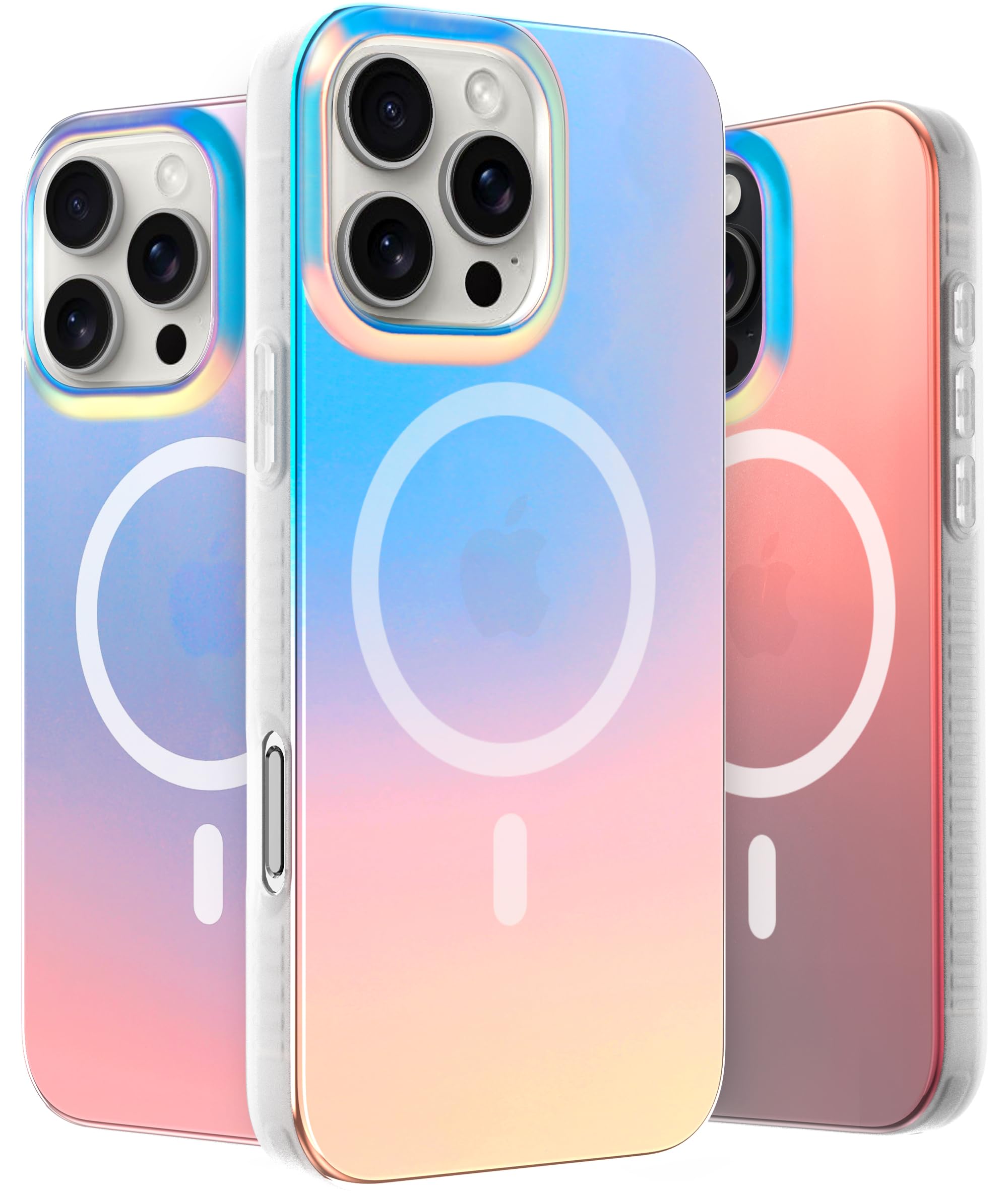 Lonli Hue   Iphone 16 Pro Magnetic Case [Compatible With Magsafe]   Holographic Iridescent Phone Case   [360 Shock Absorbent Bum