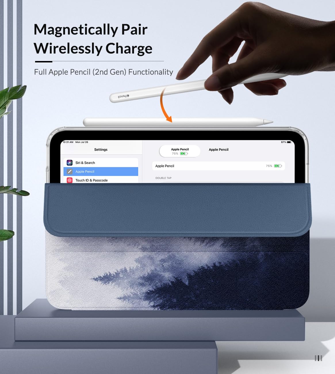 MoKo Case Fit New iPad Mini 7 (A17 Pro) 2024, iPad Mini 6th Generation Case 2021 (8.3 inch), iPad Mini 6 Case, Soft TPU Translucent Frosted Back Cover Case for iPad Mini 7th, Gray Forest