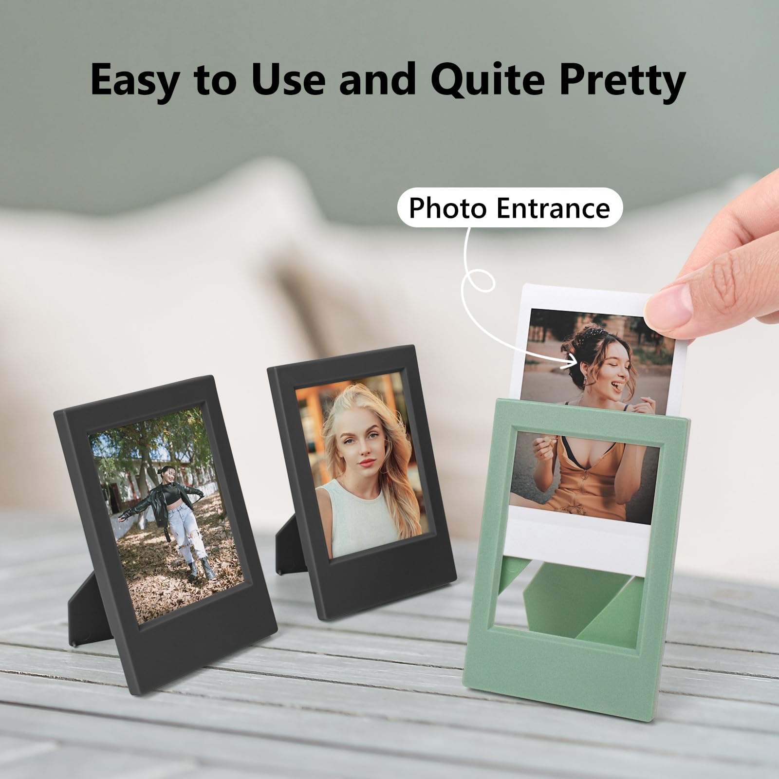 Hiyqin 2X3 Mini Photo Frames With Clear Protective Film   8 Pack Mini Frames Compatible With Fujifilm Instax/Polaroid 2X3 Film