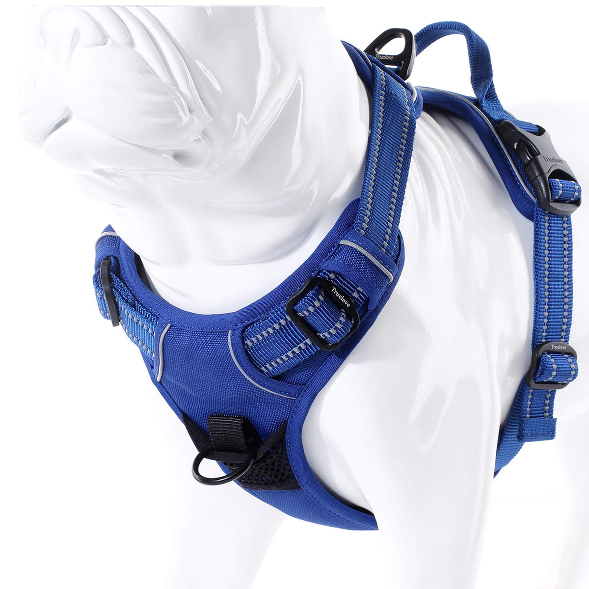 Juxzh Soft Front Dog Harness Best Reflective No Pull Harness With Handle And 2 Leash Attachments