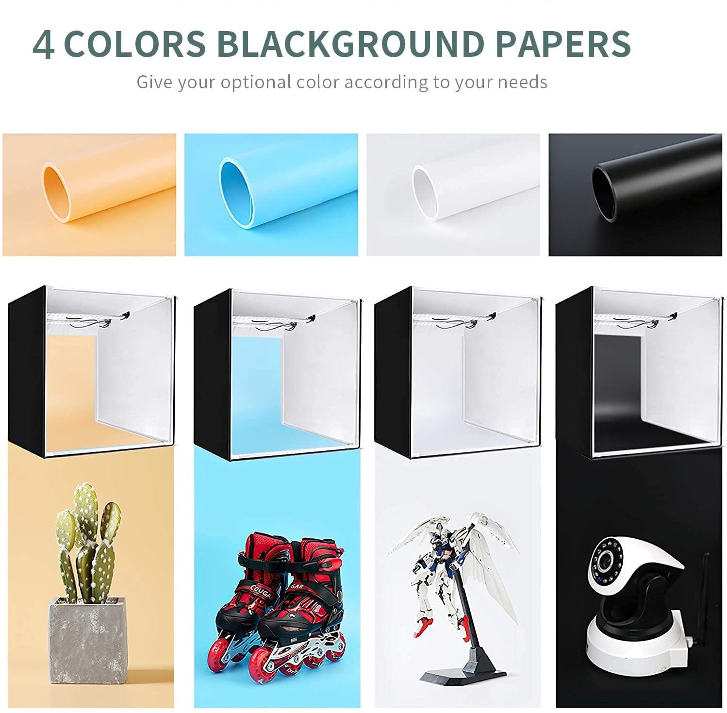 Fositan Photo Box, Photo Light Studio Box 35''/90Cm 126 Led Light Photo Shooting Tent Table Top Photography Lighting Kit With 4