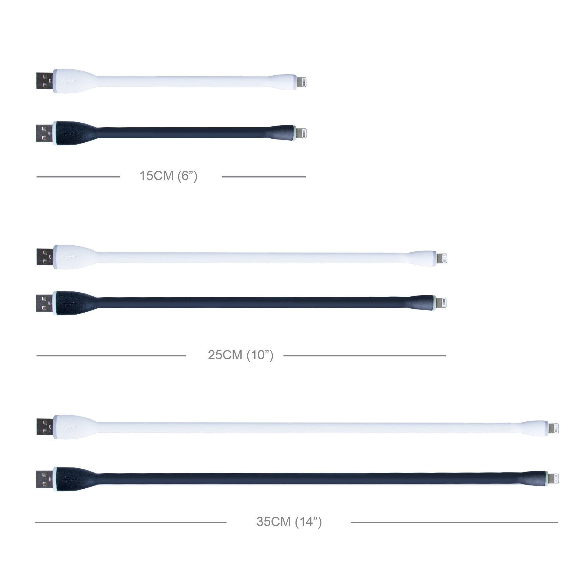 Gofanco Flexible & Durable Silicone Compatible With Apple Mfi Certified Charge & Sync Cable (Black) For Idevices - 9.8 Inches (2