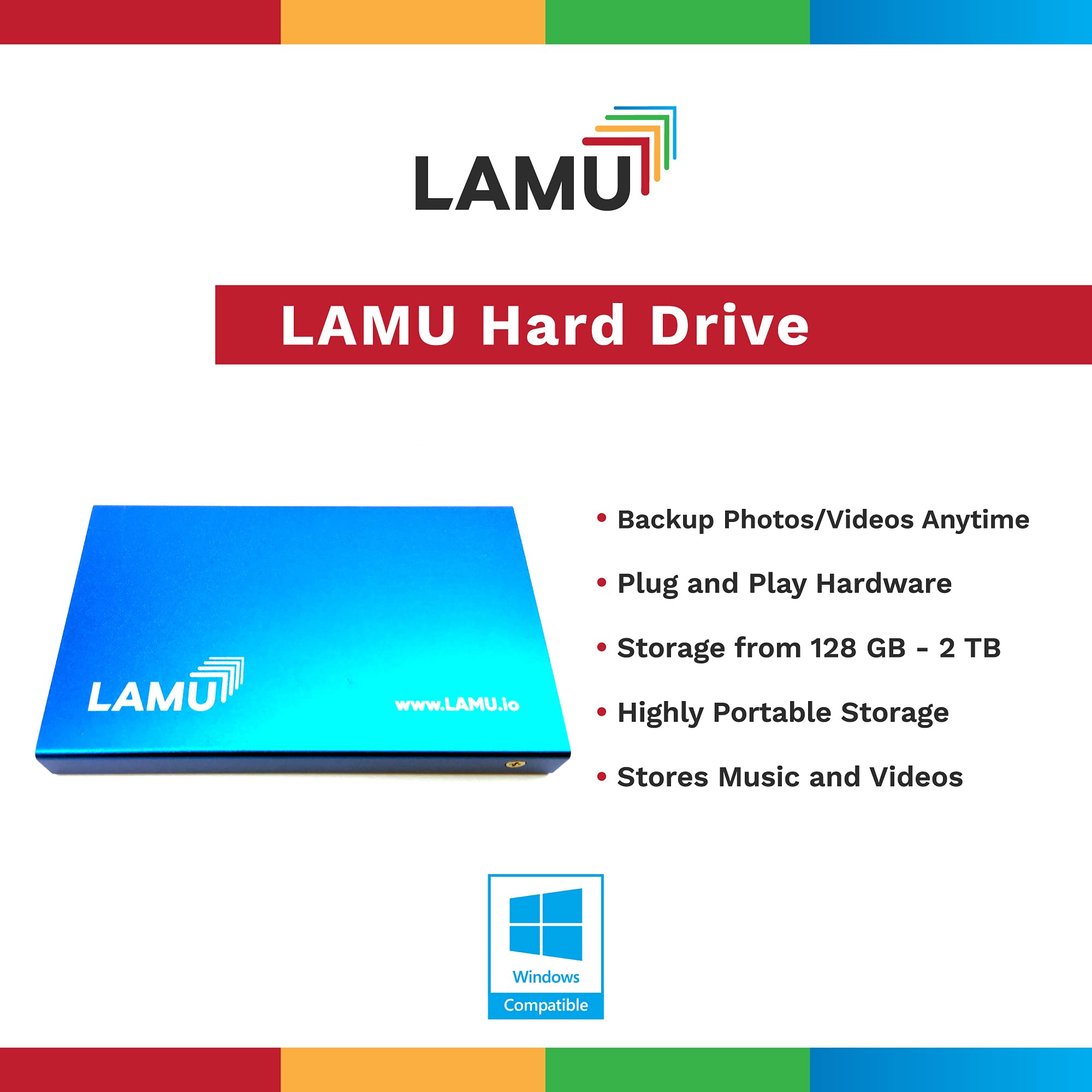 Lamu Photo Organizer 1Tb   Digital Picture Manager For Windows   Software Included To Easily Organize Your Photos And Videos   D