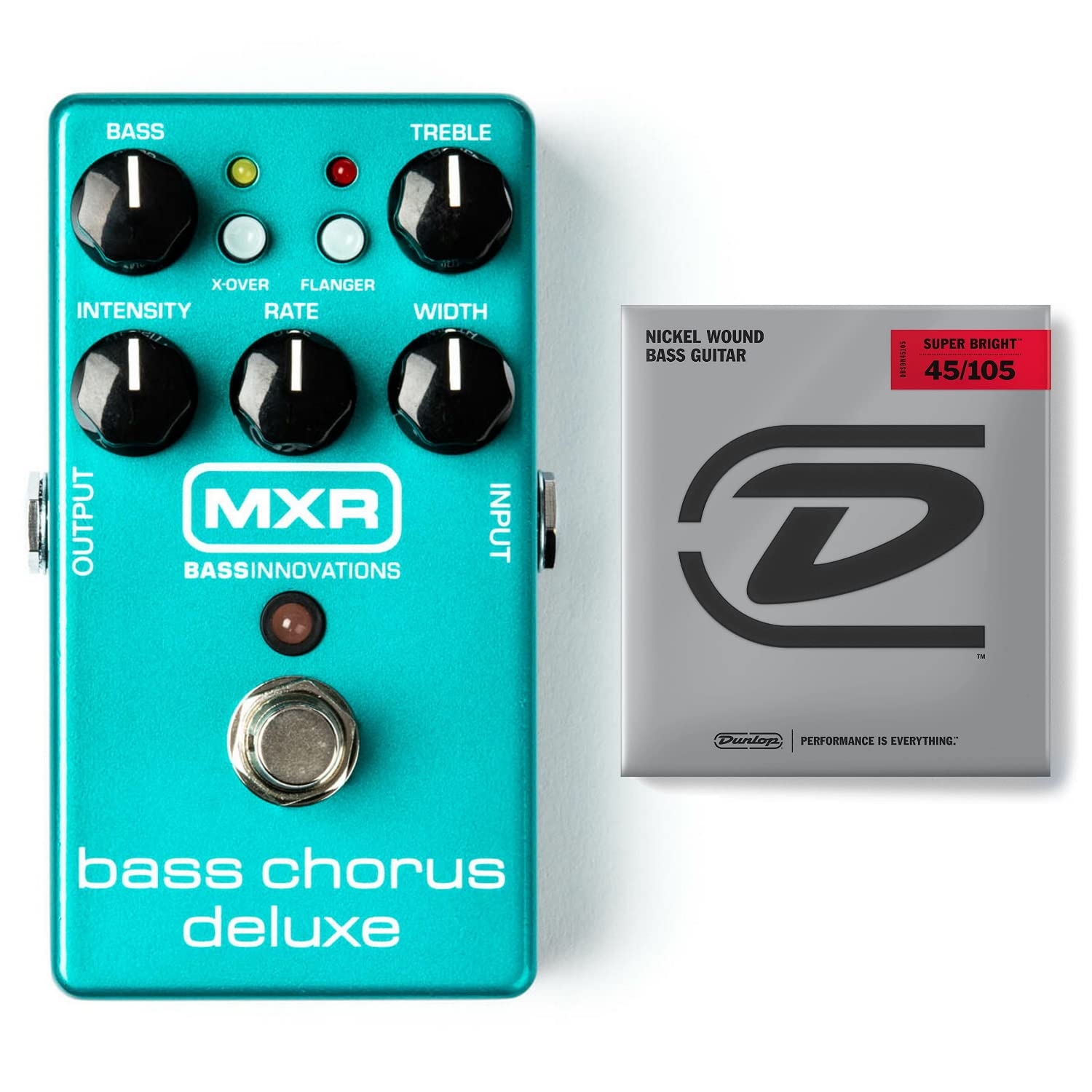 Briskdrop Mxr M83 Bass Chorus Deluxe Pedal Bundle With Dunlop Super Bright Bass Strings, M83 Dbsbn45105