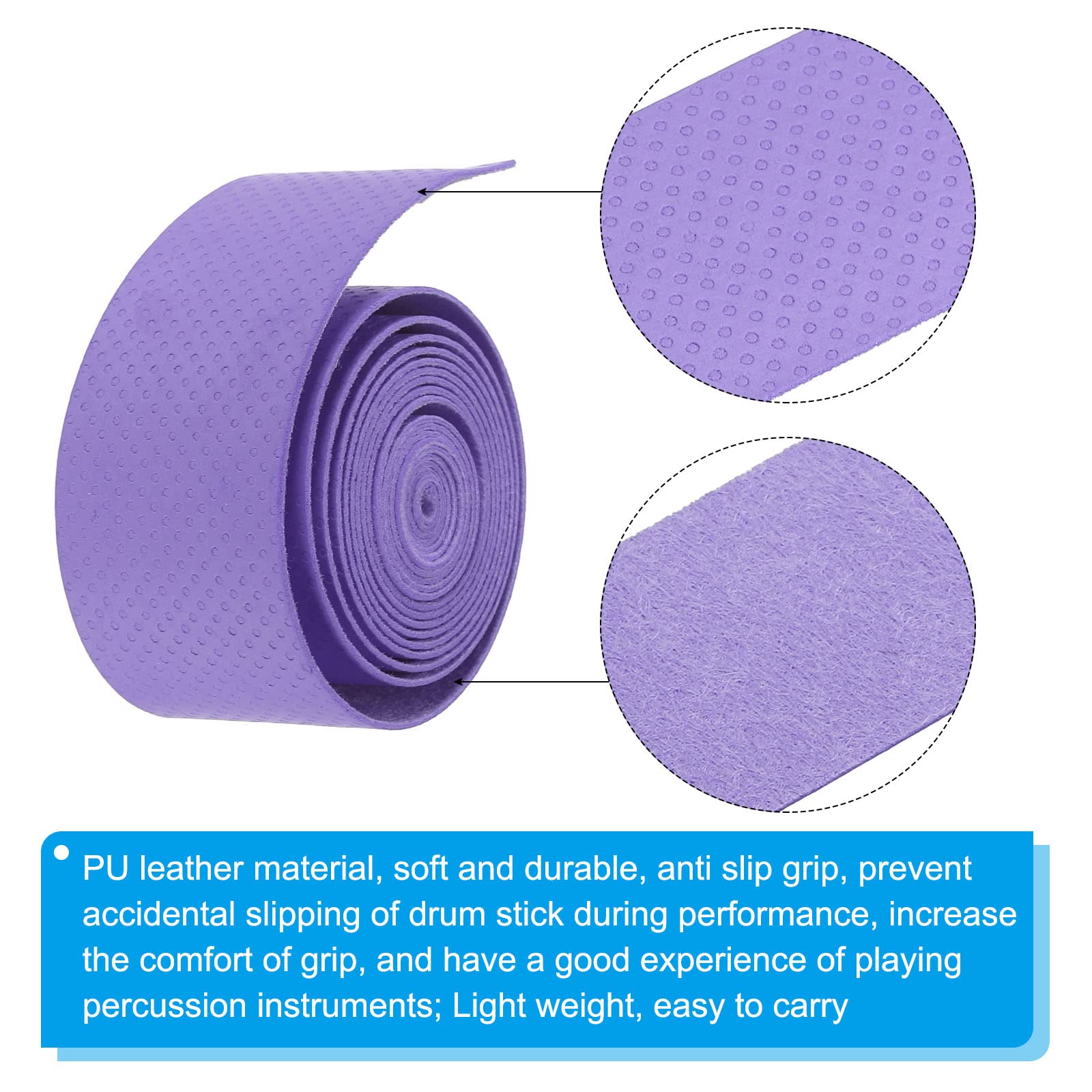 Patikil Drum Stick Tape Drumstick Grips Drumstick Wrap Anti Slip 2Pcs 1'' Width 3.3Ft For Drum Percussion Drumming Accessories P