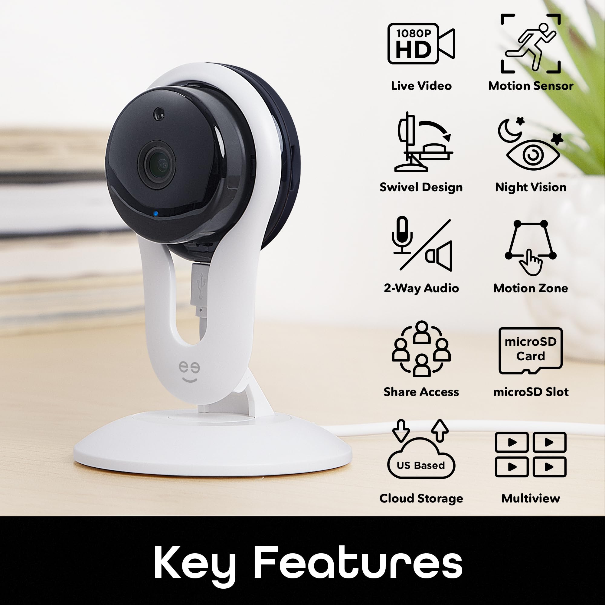 Geeni Aware 1080P Indoor Smart Home Security Camera 2 Pack | 2 Way Talk, Night Vision, Motion Alerts | Works With Alexa & Google Home | 2.4 Ghz Wi Fi | 2 Pack