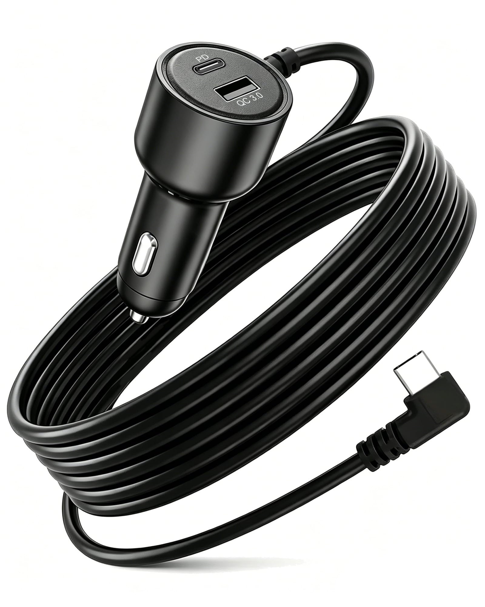 Dash Cam Power Cord USB C  11.5FT Dashcam Power Adapter with Dual Ports Fast Charging, Compatible with Redtiger, Wolfbox, Vantr