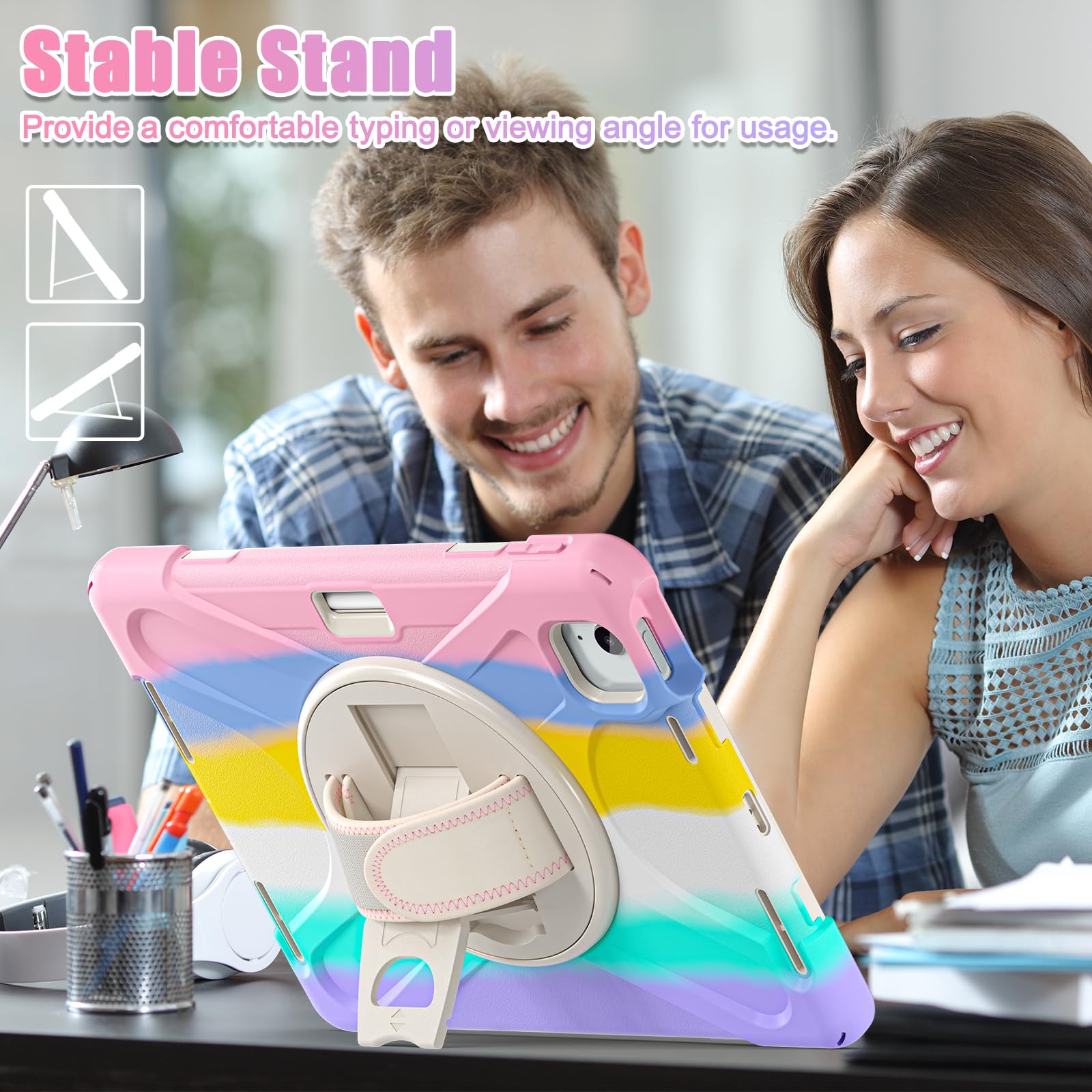 Tsqqst Case For Ipad Air 11 Inch Case M2 2024 6Th Gen For Kids Girls, Ipad Air 5Th/4Th Generation Case 10.9'' W/Screen Protector