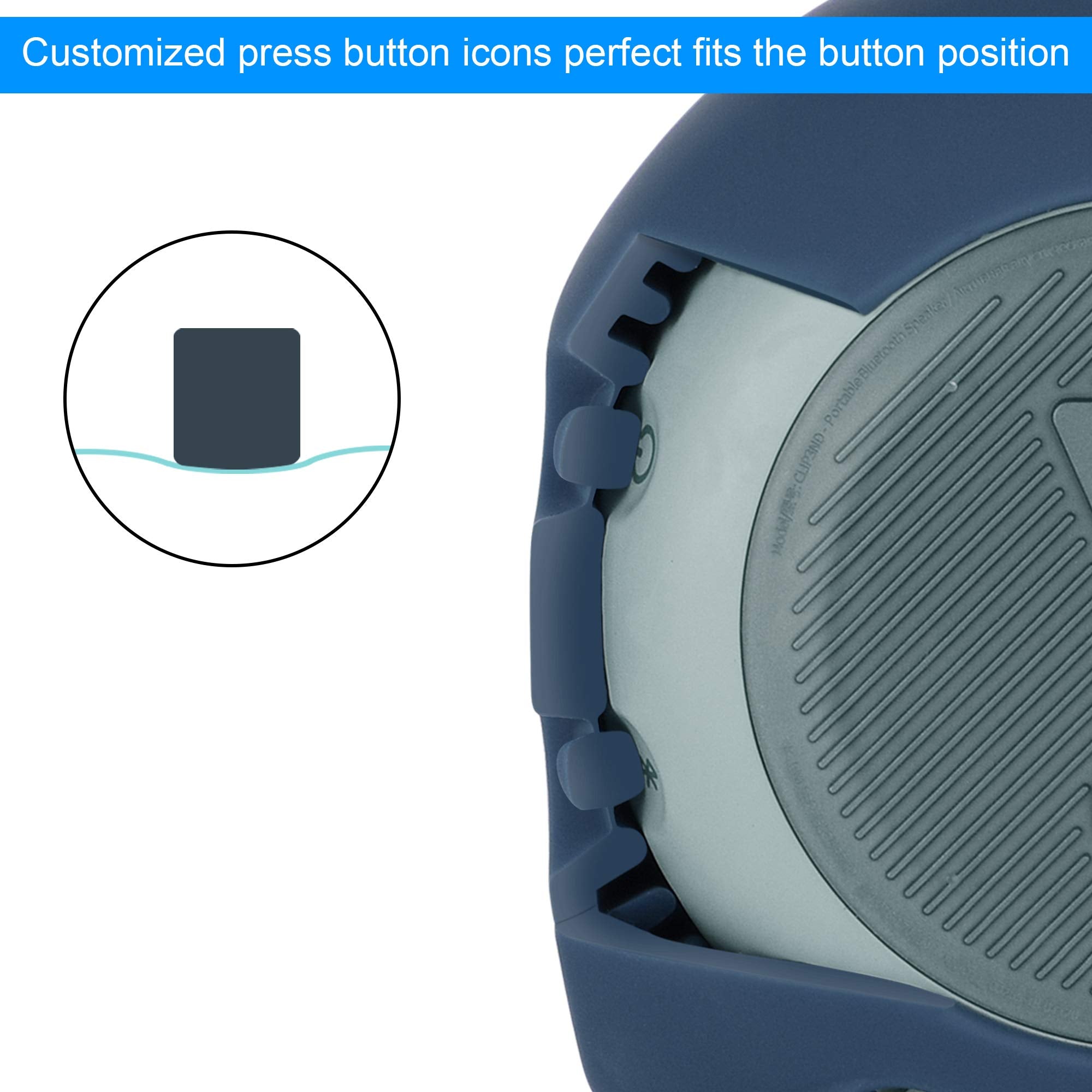 Txesign Protective Silicone Stand Up Carrying Case For Jbl Clip 3 Waterproof Portable Bluetooth Speaker(Blue)