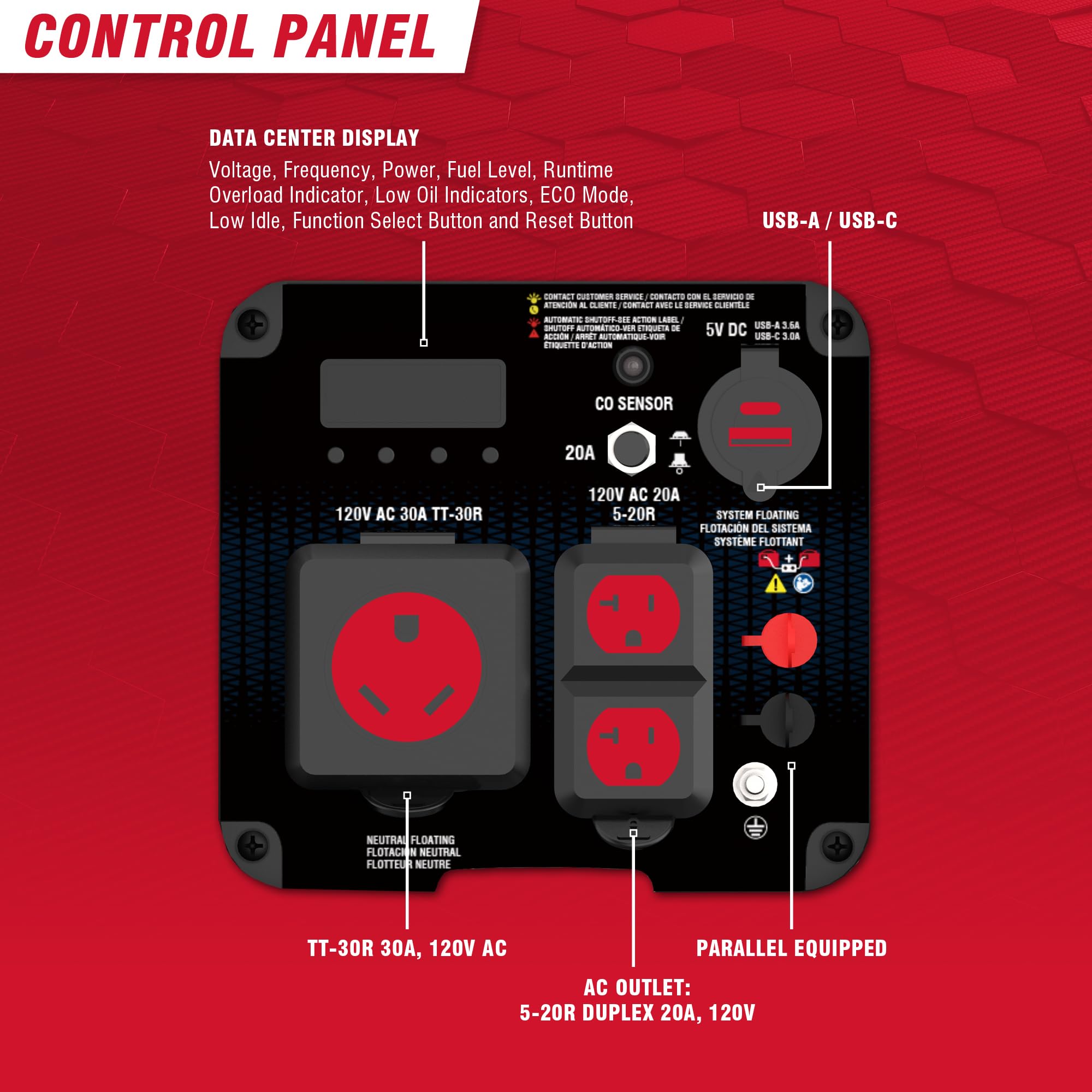 A-Ipower Quiet Inverter Generator, 2600W Rv Ready, Epa & Carb Compliant Co Sensor, Portable Ultra-Light Weight For Backup Home U