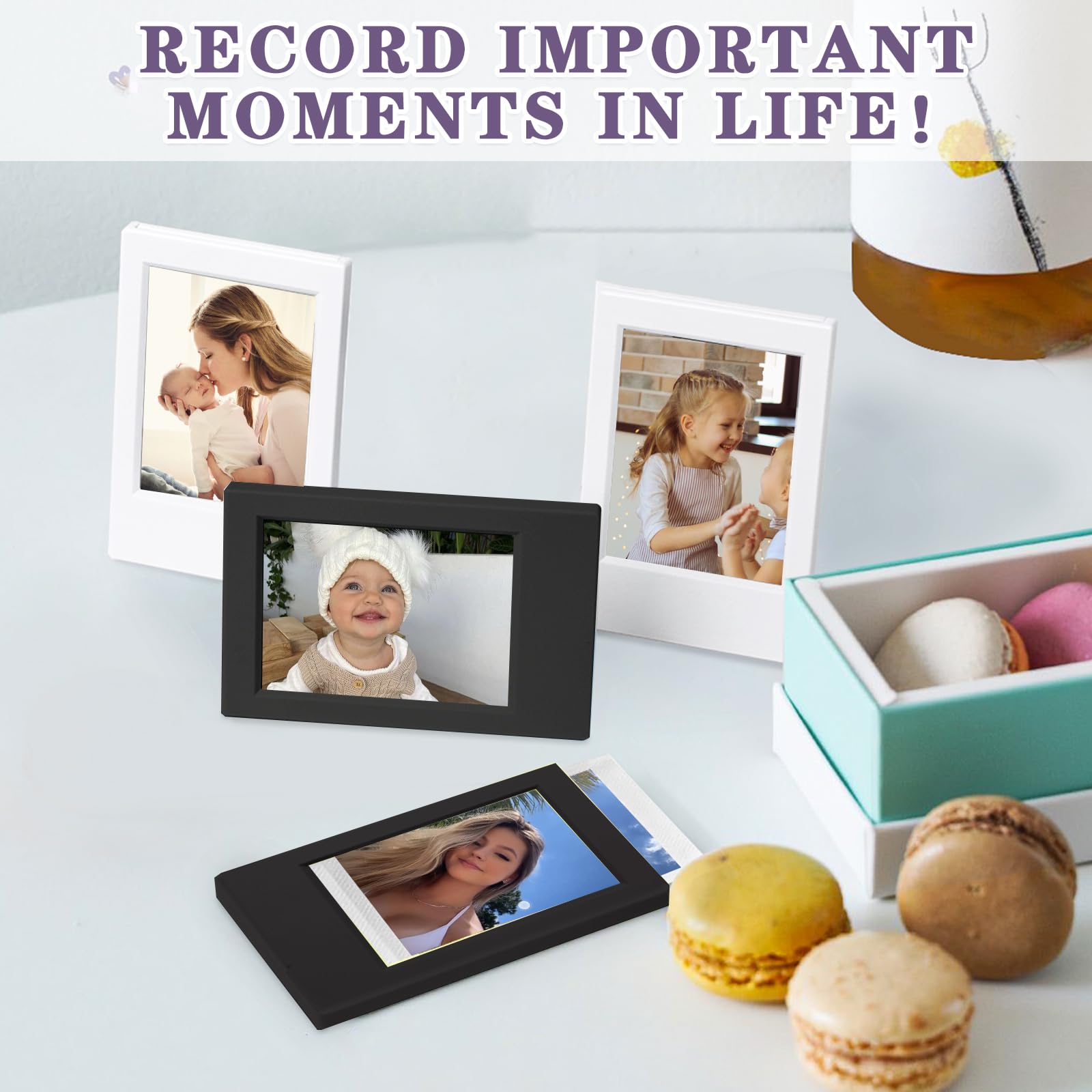 Caiyoule Mini Picture Frame For Instax Mini 99/12/11/9/8/7+/Evo 3'' Film Classic For Polaroid 2X3 Photo Frame (10 Pack)