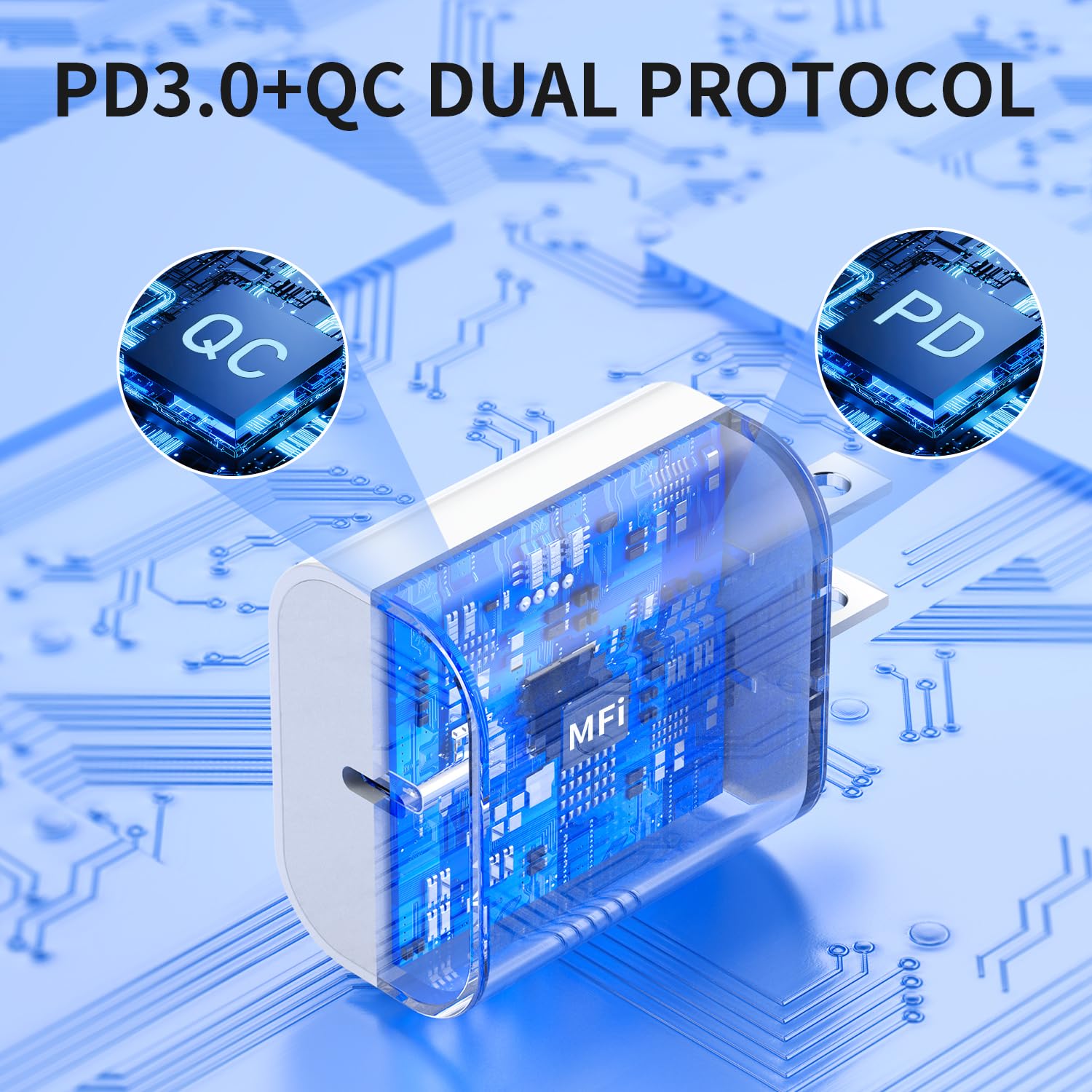 3 Pack Iphone 14 13 12 11 Fast Charger,?Apple Mfi Certified? 20W Pd Usb C Wall Charger 6Ft Cable Fasting Charging Adapter Compat