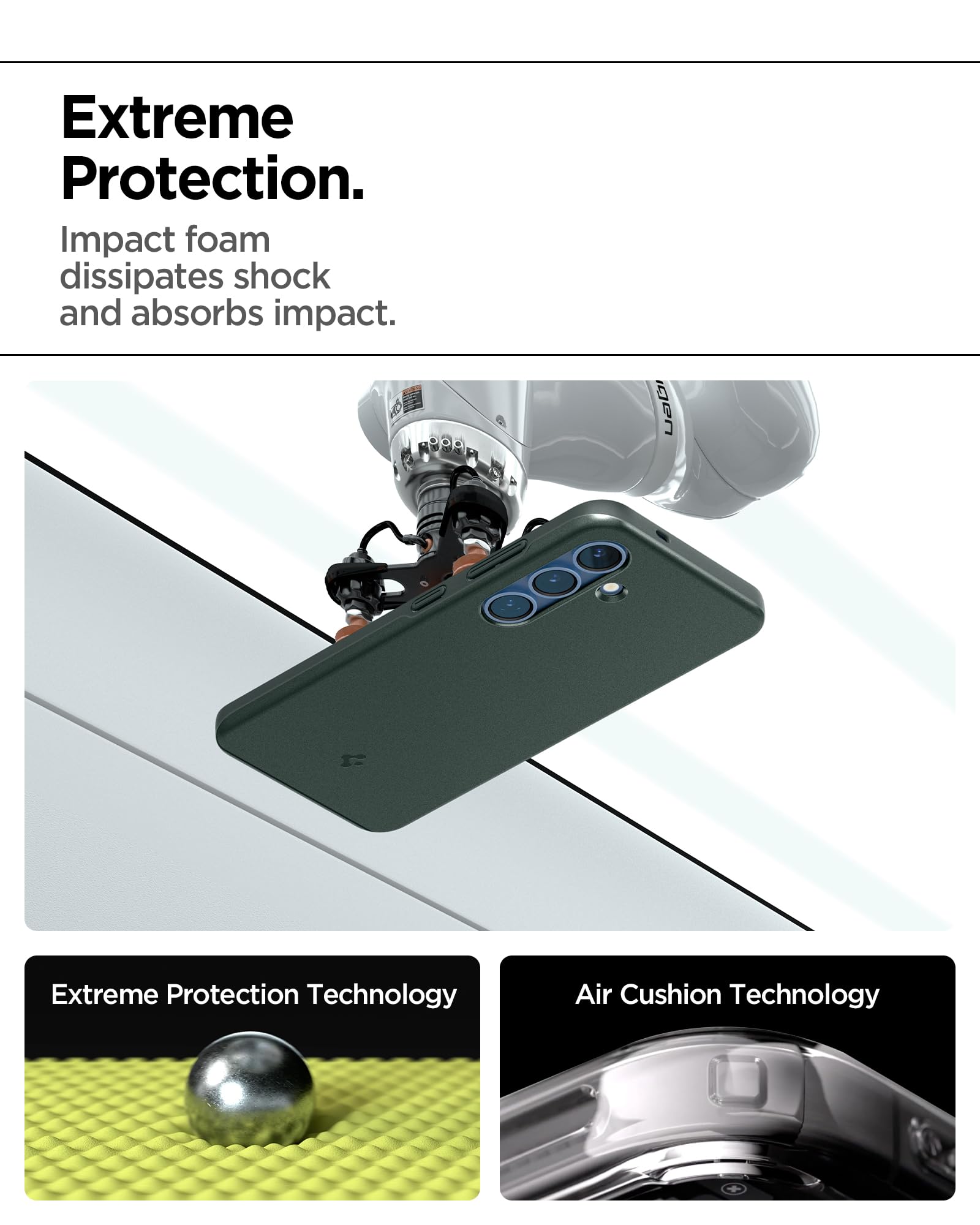 Spigen Thin Fit Magfit Designed For Galaxy S25 Case [Qi2 Certified/Magnet For Galaxy] (2025) - Abyss Green